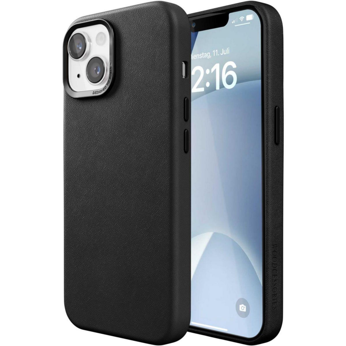 WOODCESSORIES Coque iPhone 15 Plus Cuir noir
