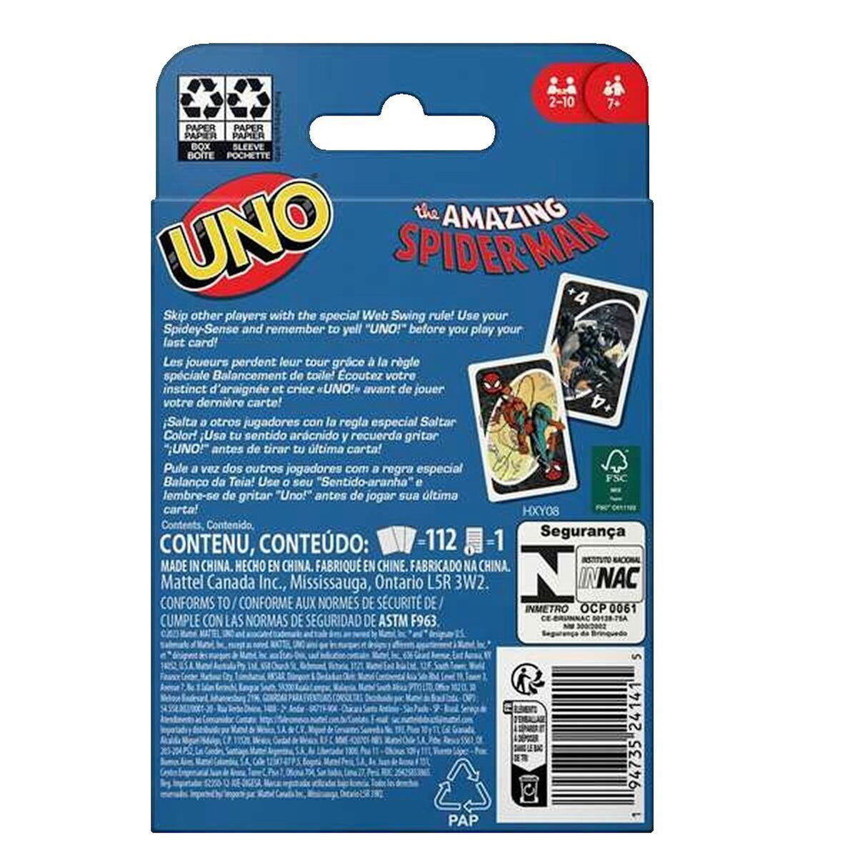 MATTEL Jeu de cartes Mattel UNO Spider-Man