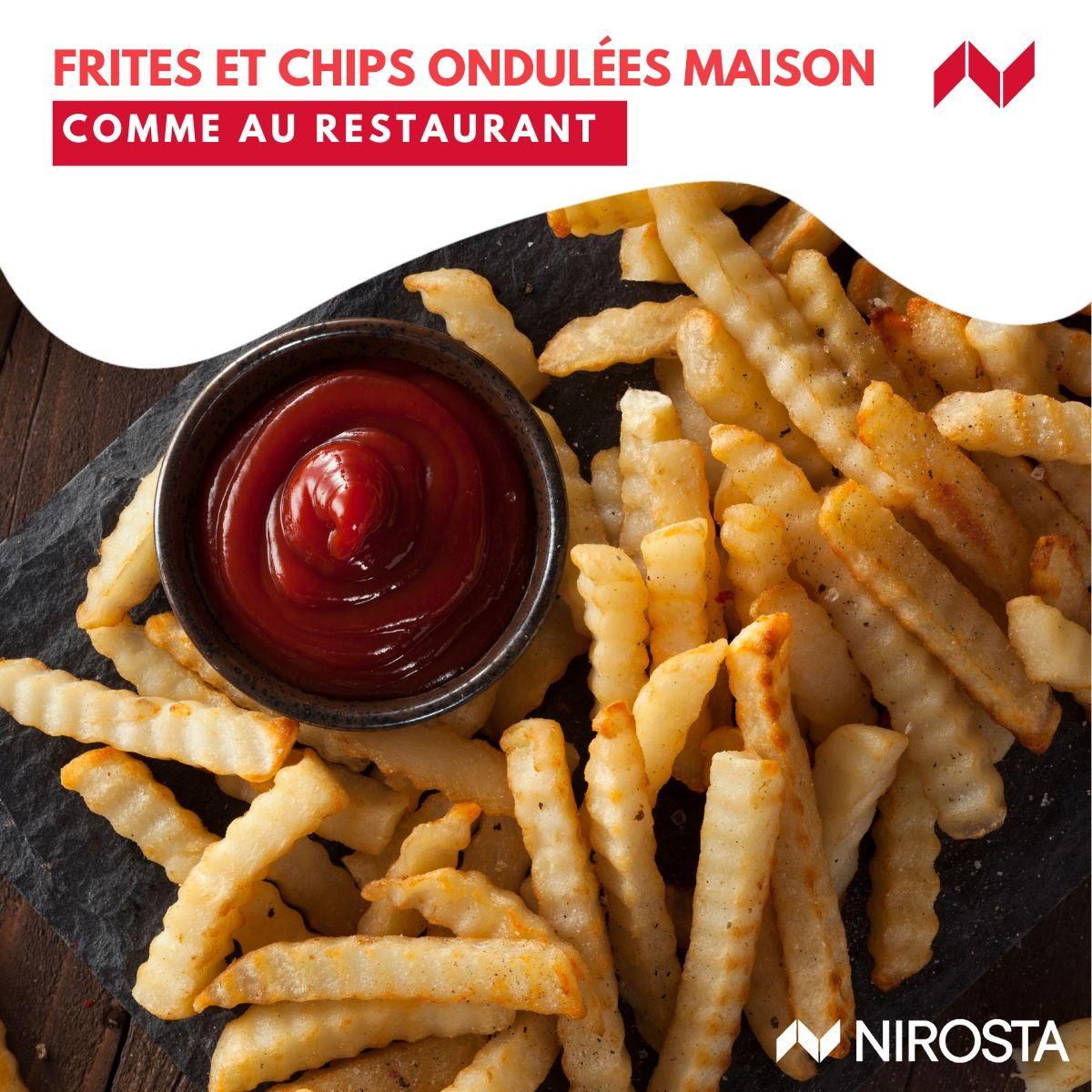 NIROSTA Couteau à lame ondulée pour frites, légumes et fruits Nirosta