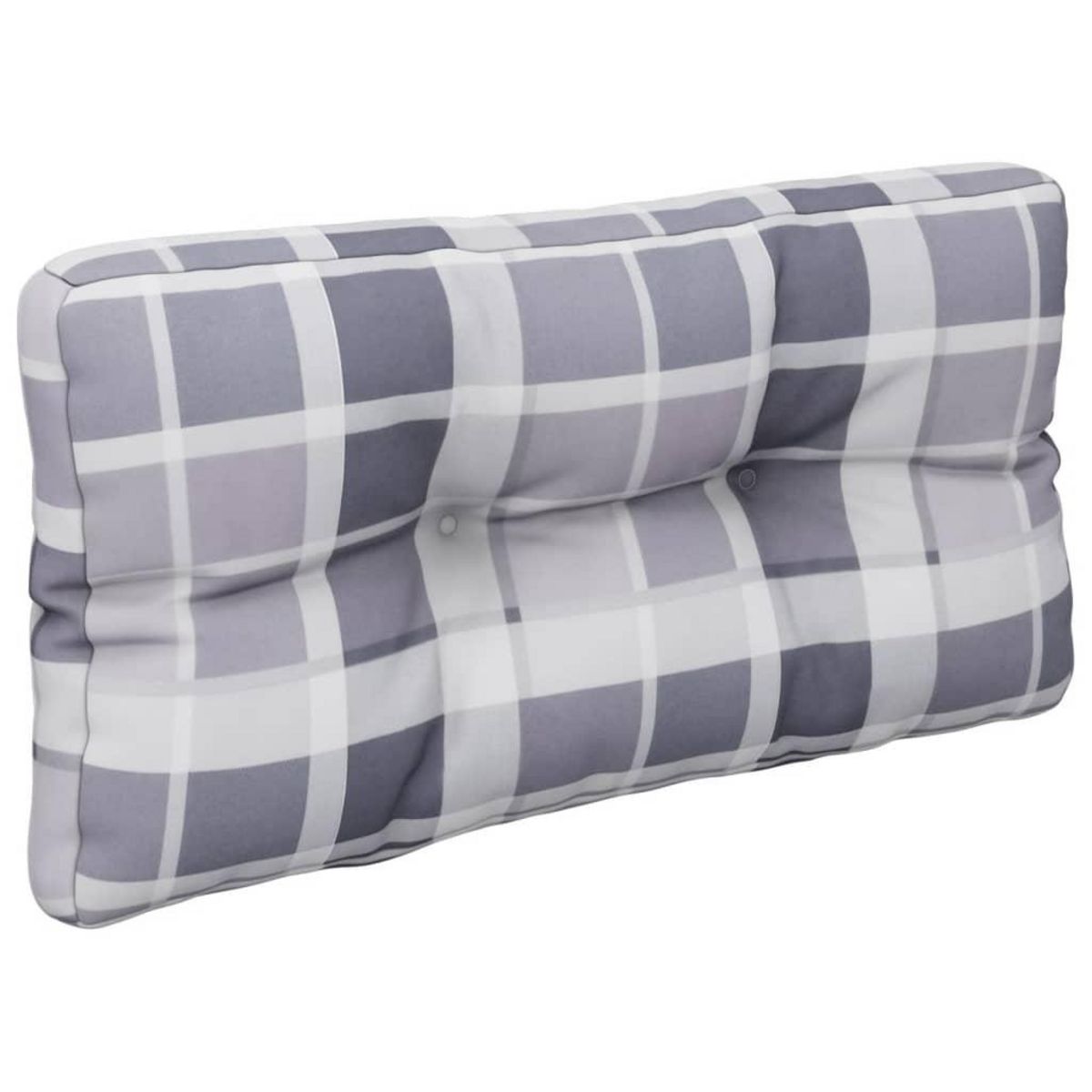 VIDAXL Coussins de palette lot de 2 motif a carreaux gris tissu