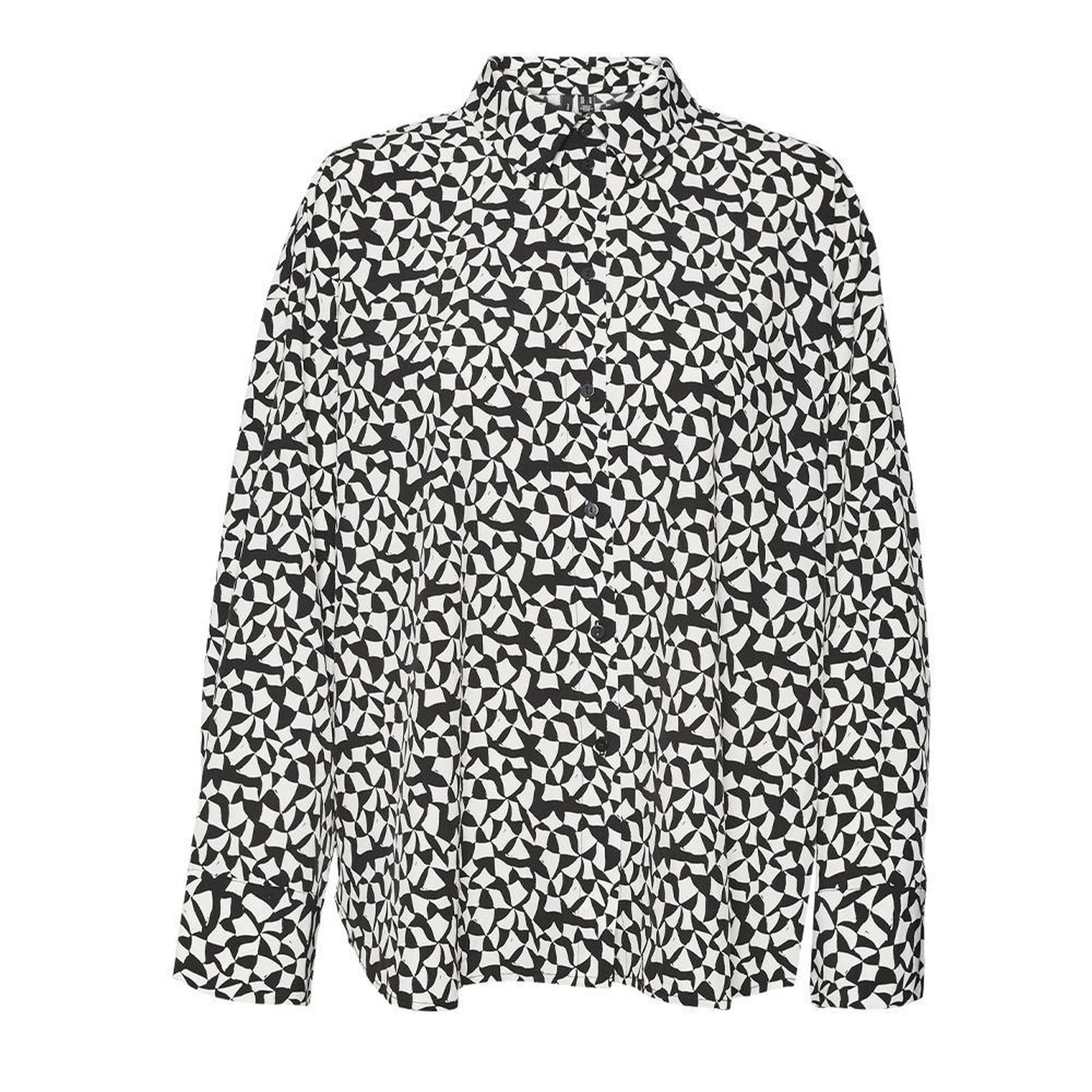 Vero Moda Chemisier Noir/Blanc Femme Vero Moda Meva Oya. Coloris disponibles : Noir