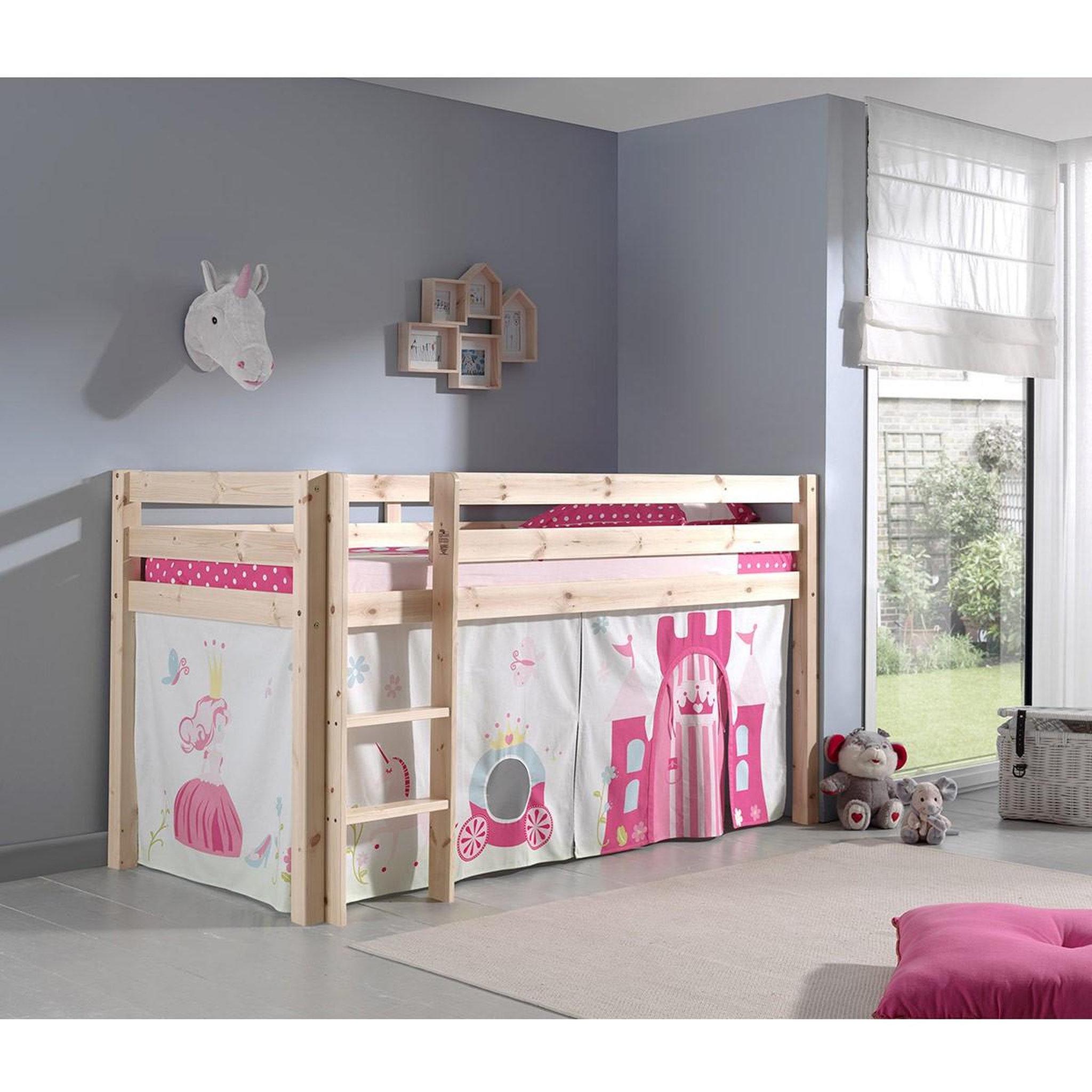 Voir la diapositive 2 : Paris Prix Lit enfant  pino princesse  90x200cm naturel