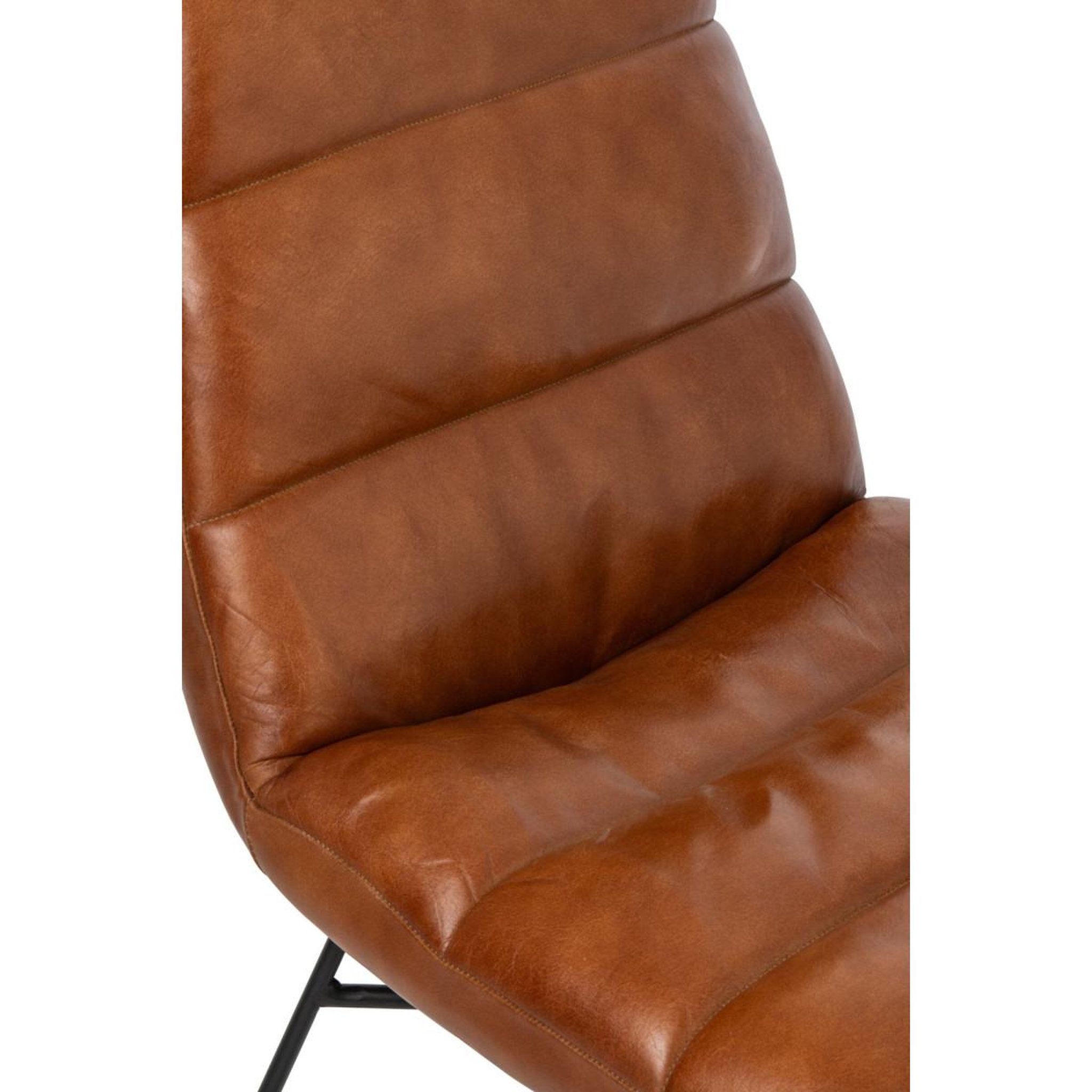 Voir la diapositive 5 : J-LINE Chaise design en cuir  austin  83cm camel