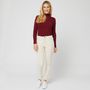 Voir la diapositive 1 : IN EXTENSO Pantalon velours classique beige femme