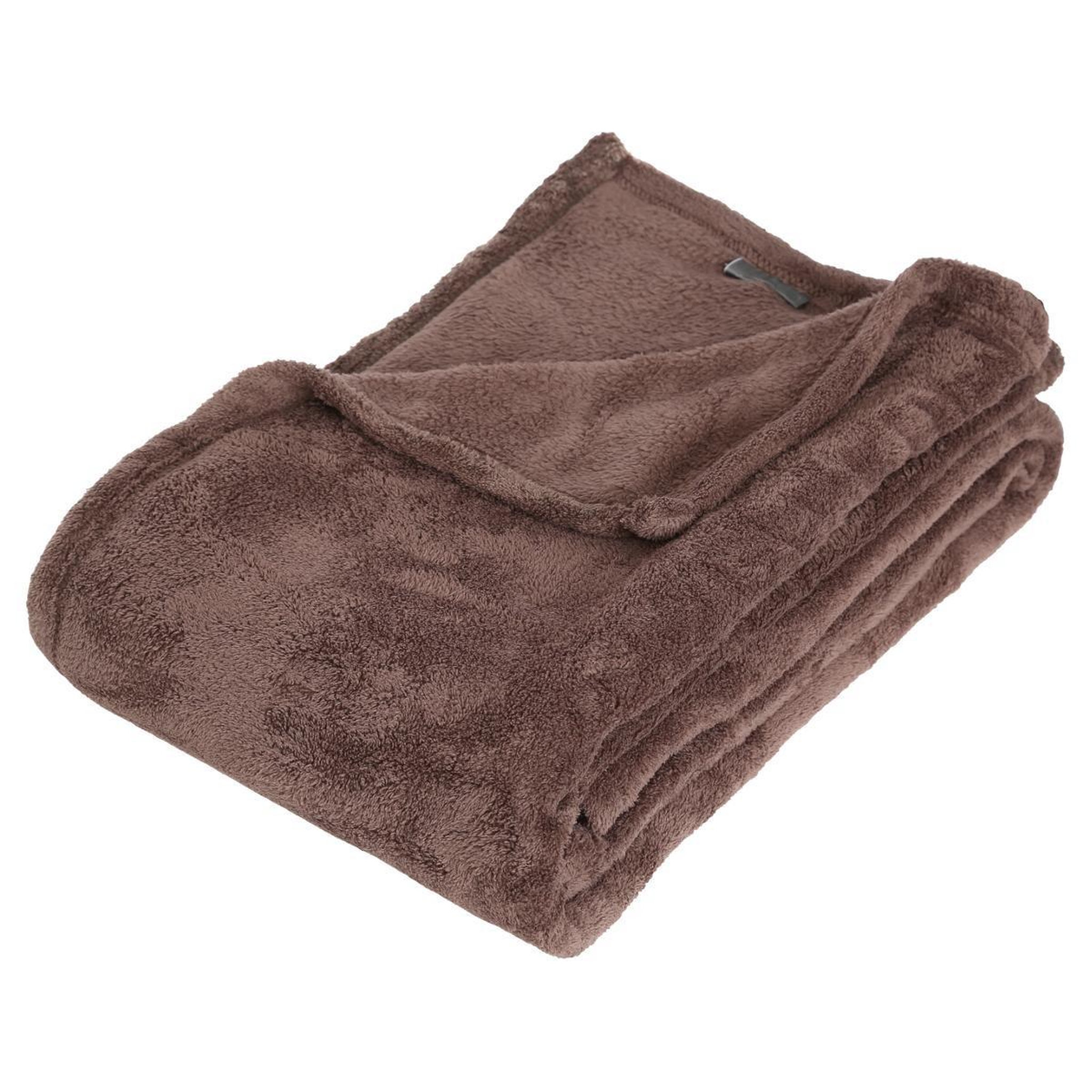 Voir la diapositive 1 : ATMOSPHERA Plaid polaire  microfibre  125x150cm taupe
