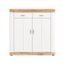 Voir la diapositive 2 : BEST MOBILIER Coventry - buffet haut - blanc et effet bois - 101x104 cm