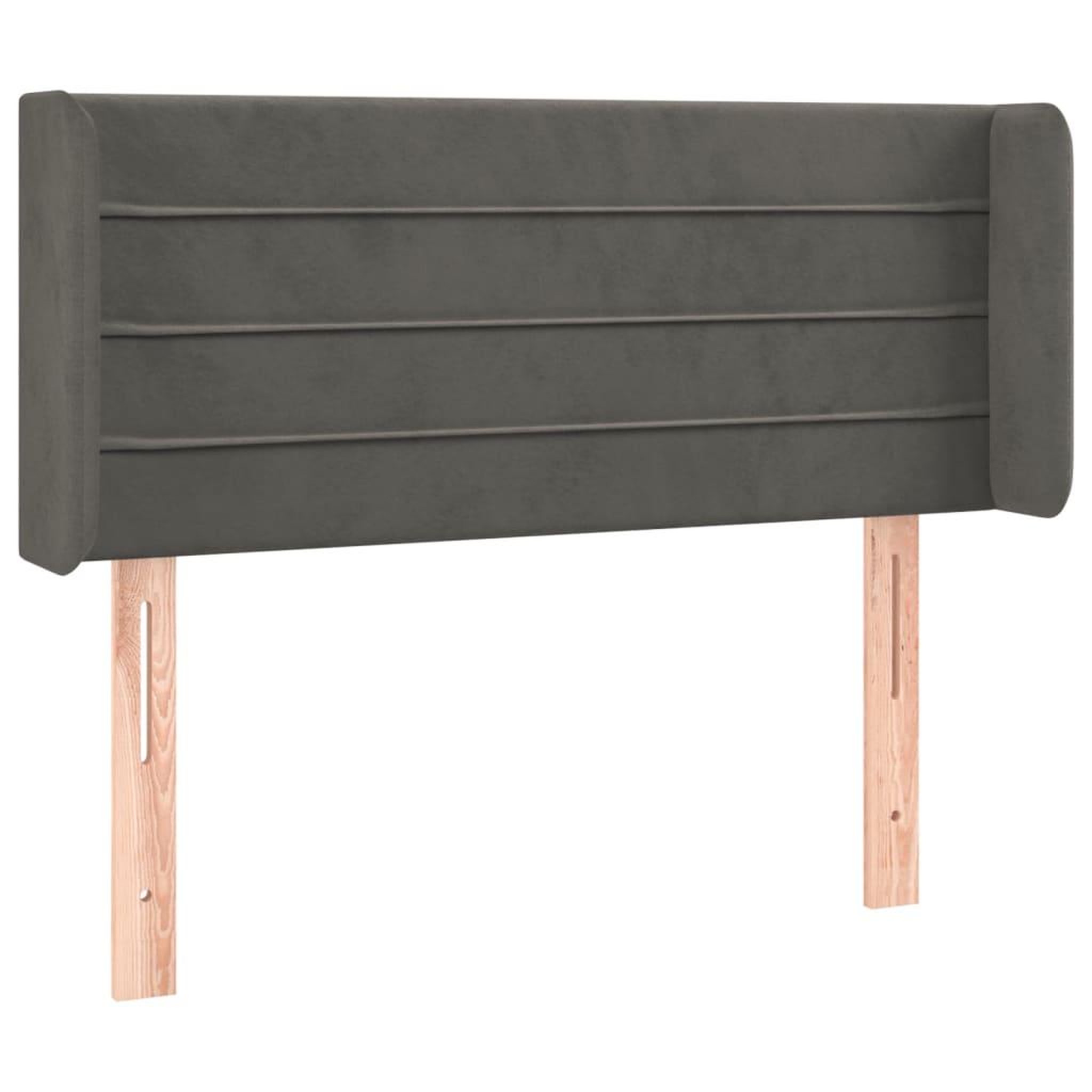 Voir la diapositive 2 : VIDAXL Tete de lit avec oreilles Gris fonce 93x16x78/88 cm Velours