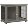 Voir la diapositive 1 : PAWHUT Cage pour chien intérieure dim. 100L x 60l x 73,5H cm - porte verrouillable, coussin déhoussable - acier noir aspect bois gris