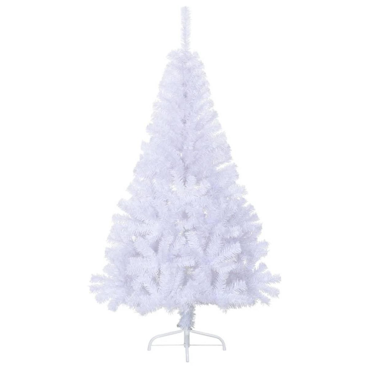 VIDAXL Sapin de Noël artificiel moitie avec support blanc 150 cm PVC