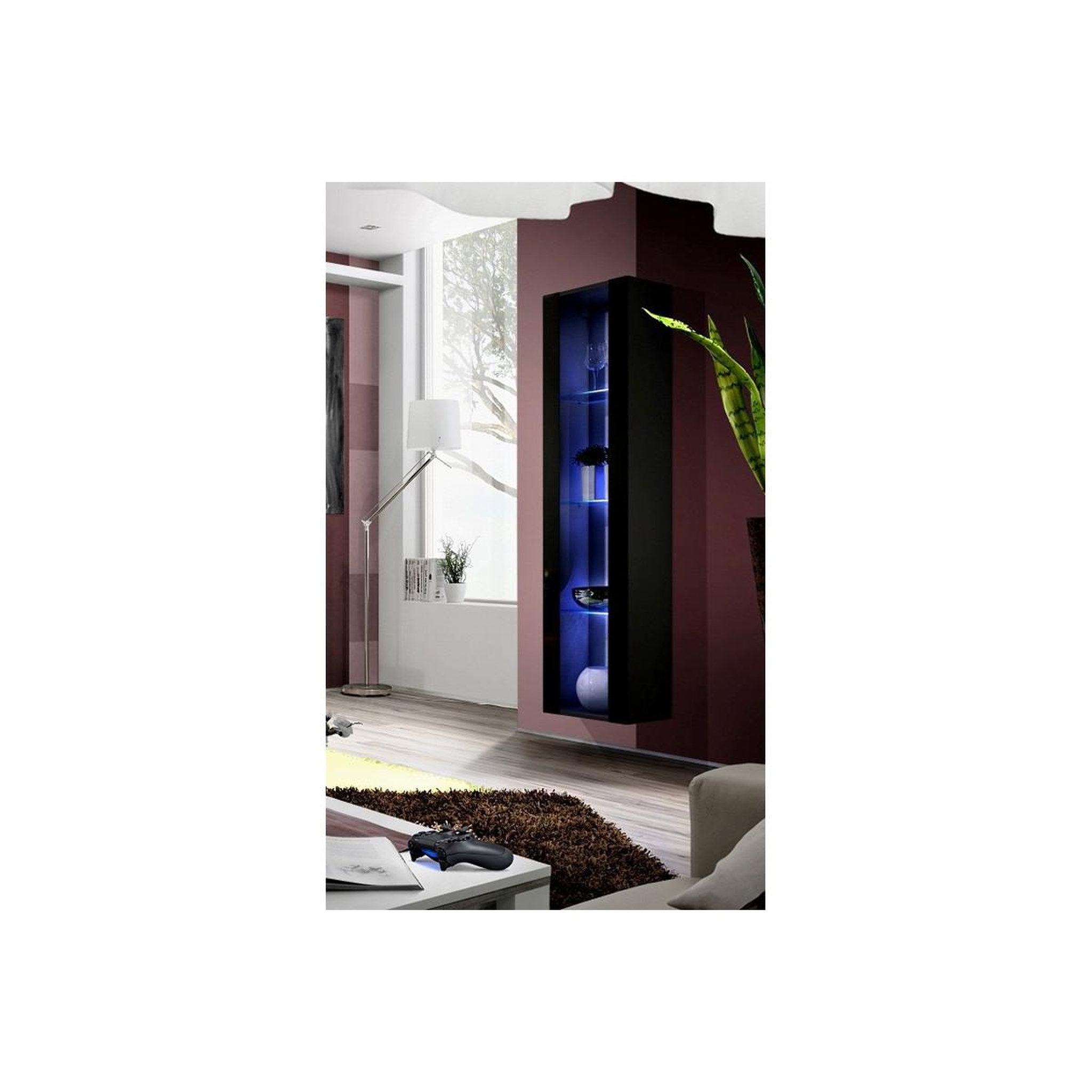 Voir la diapositive 2 : Paris Prix Vitrine led murale design  fly c4  170cm noir