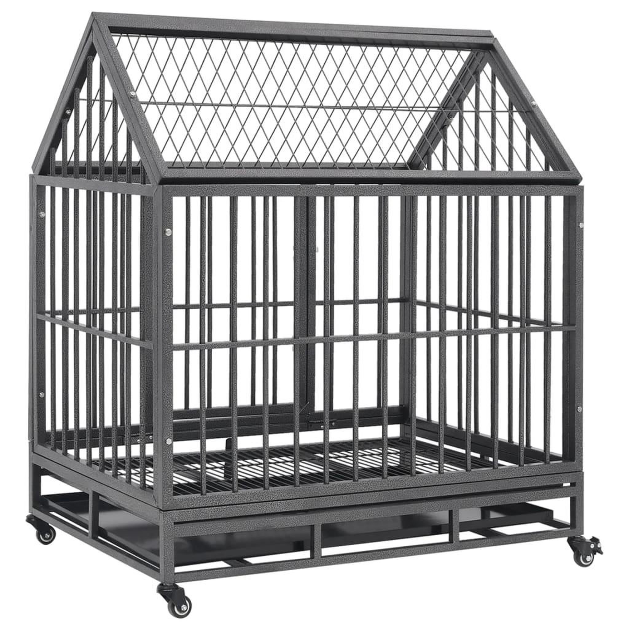 Voir la diapositive 5 : VIDAXL Cage pour chien avec roues et toit Acier 92x62x106 cm