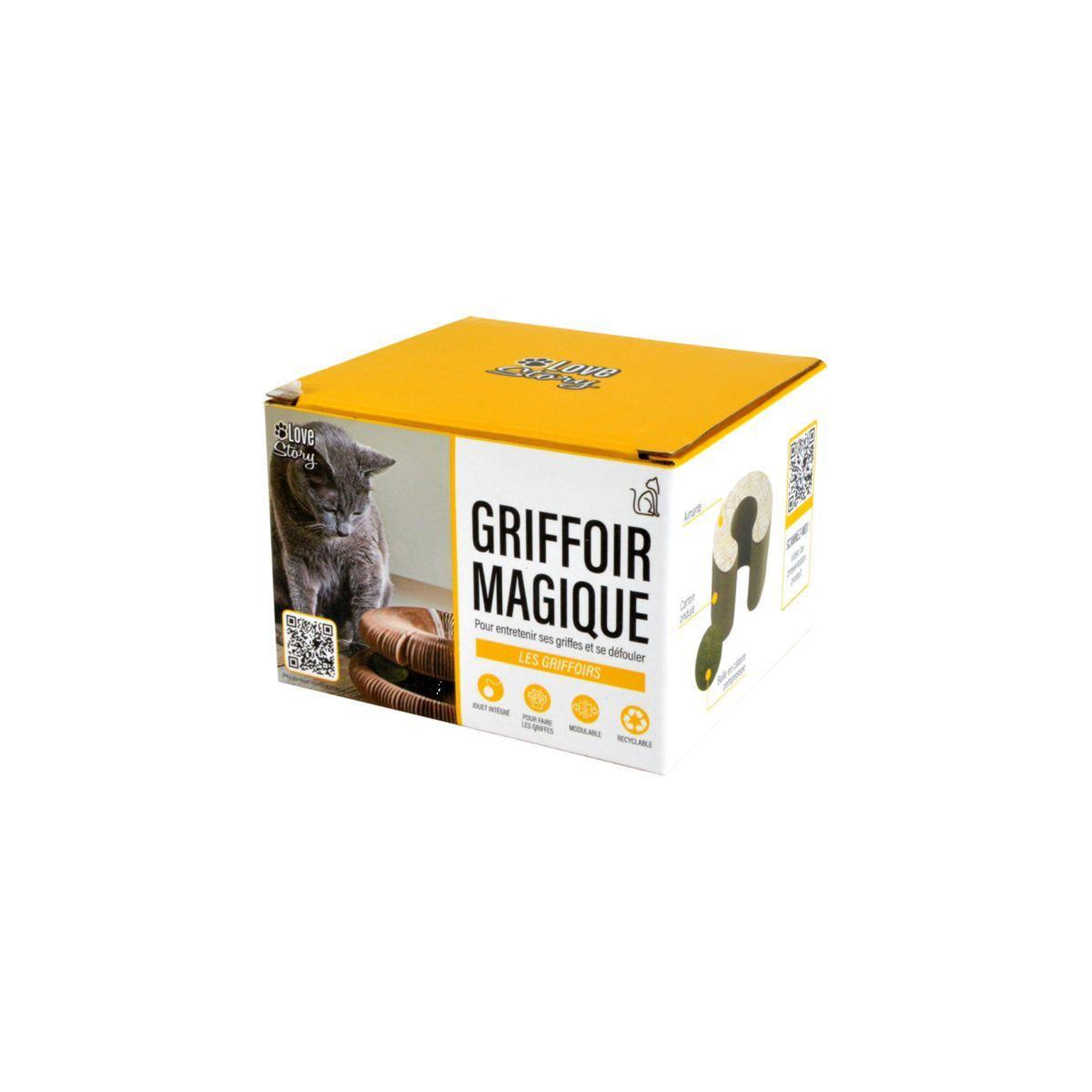 Voir la diapositive 3 : LOVE STORY Jouet griffoir pour chat  magique  11cm naturel