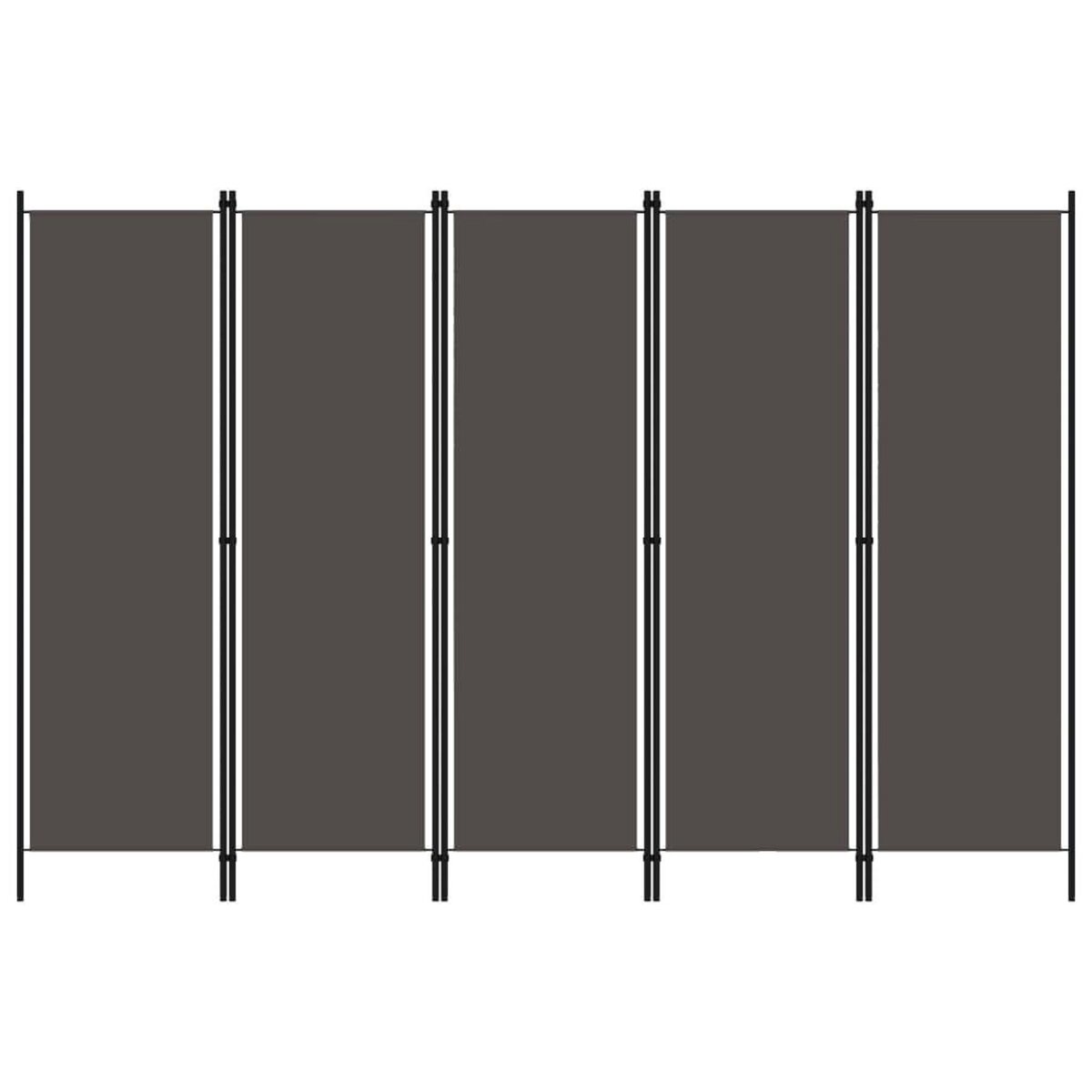 VIDAXL Cloison de separation 5 panneaux Anthtracite 250x180 cm