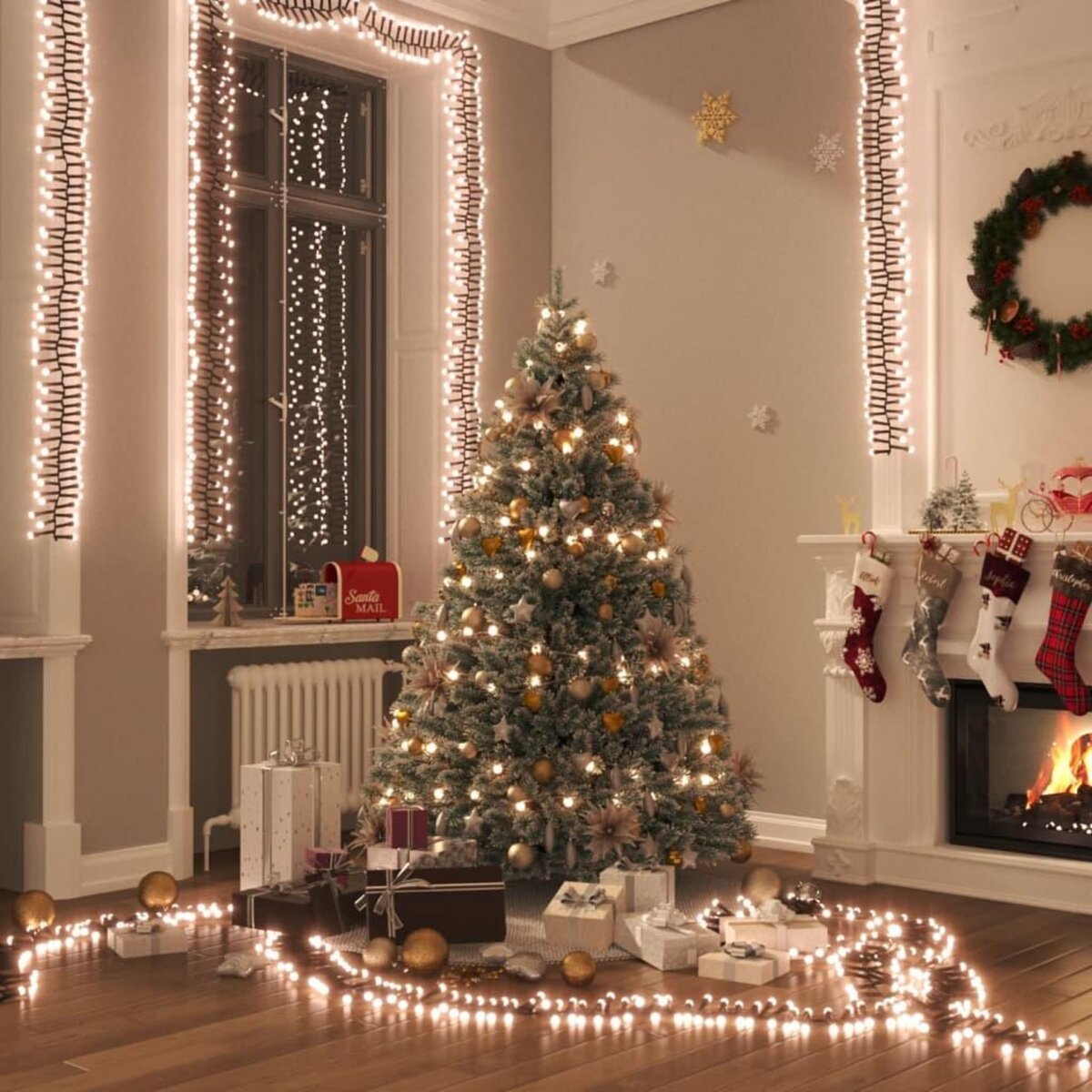 VIDAXL Guirlande lumineuse d'arbre de Noël 300 LED Blanc froid 300 cm pas  cher 