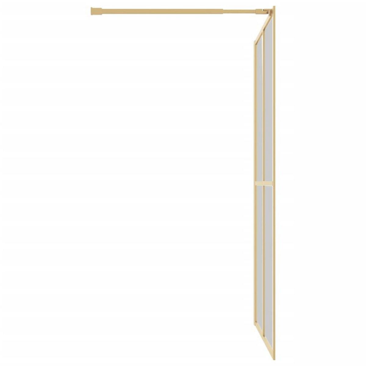 VIDAXL Paroi de douche avec verre ESG transparent dore 140x195 cm