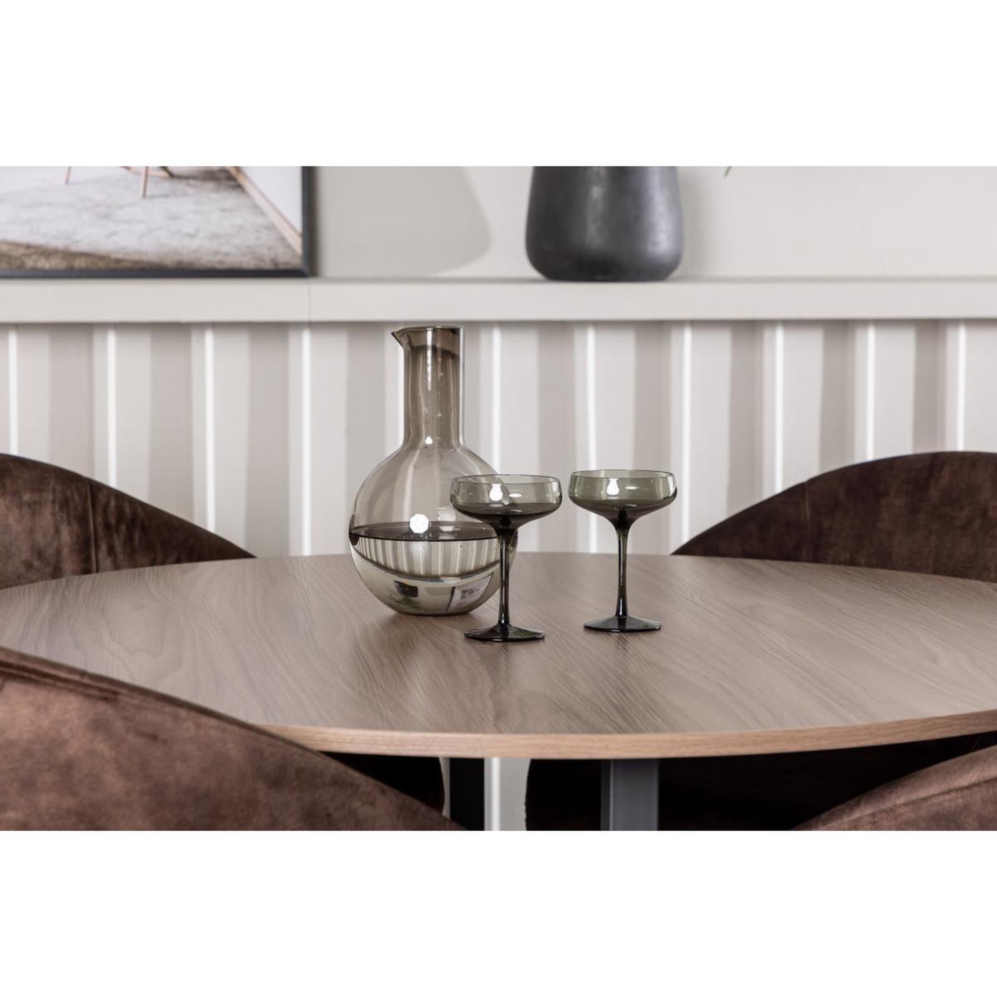 Voir la diapositive 5 : Paris Prix Ensemble table à manger & 4 chaises  durango & evening  120cm noyer & marron
