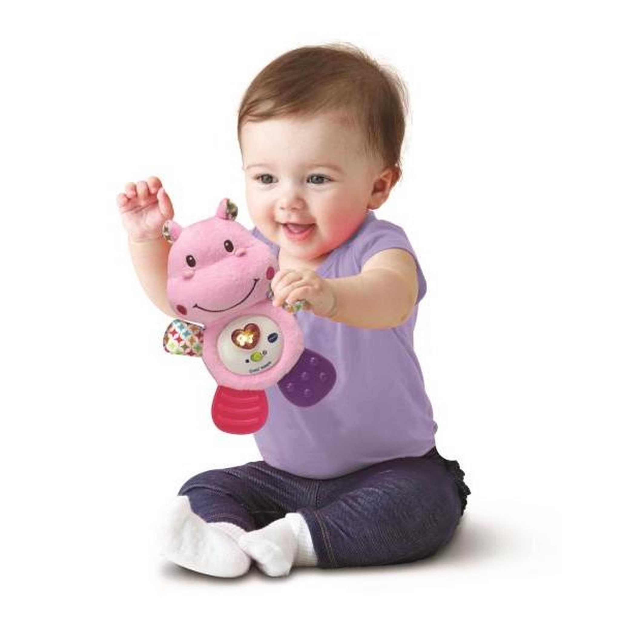Voir la diapositive 2 : VTECH BABY VTECH BABY - Hochet Croc'Hippo - Peluche Texturée Rose