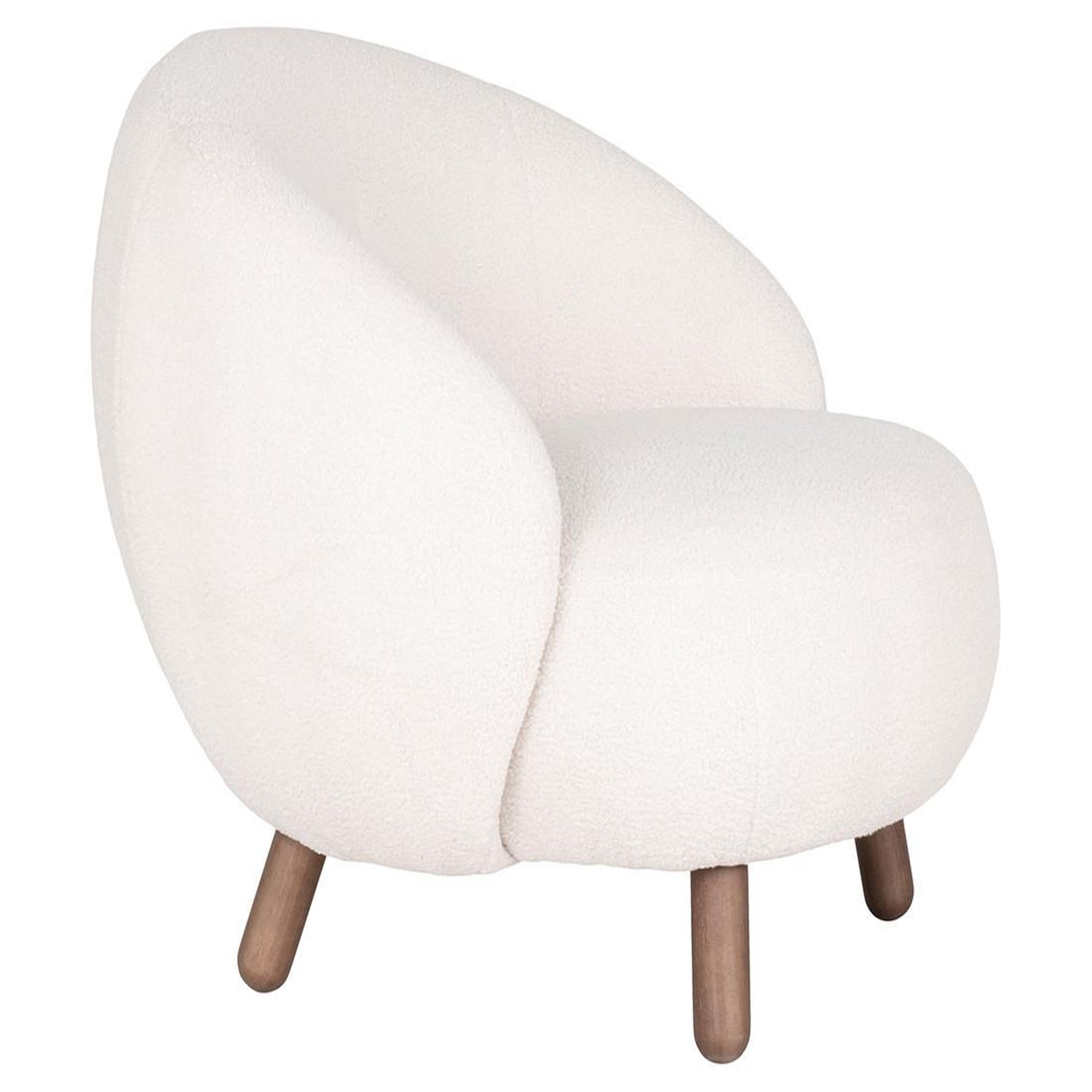 Voir la diapositive 4 : LISA DESIGN Nayeli - fauteuil avec pieds en bois d'hévéa - en tissu bouclette