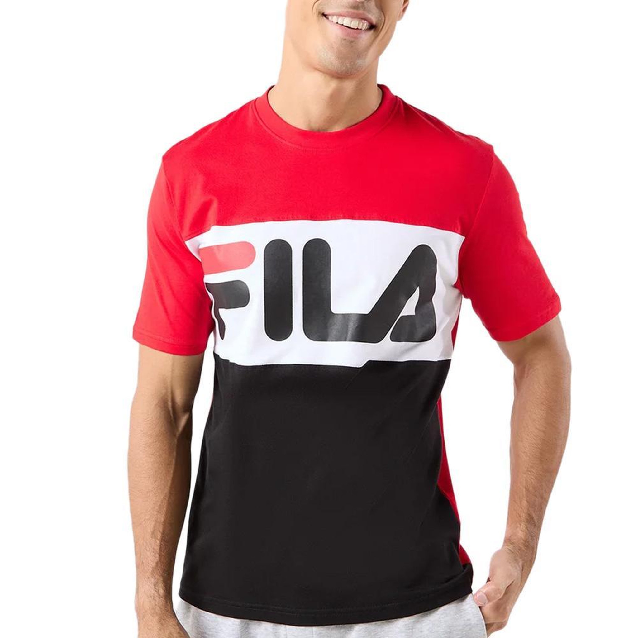 FILA T-shirt Rouge/Noir Homme Fila Flat Matte. Coloris disponibles : Rouge