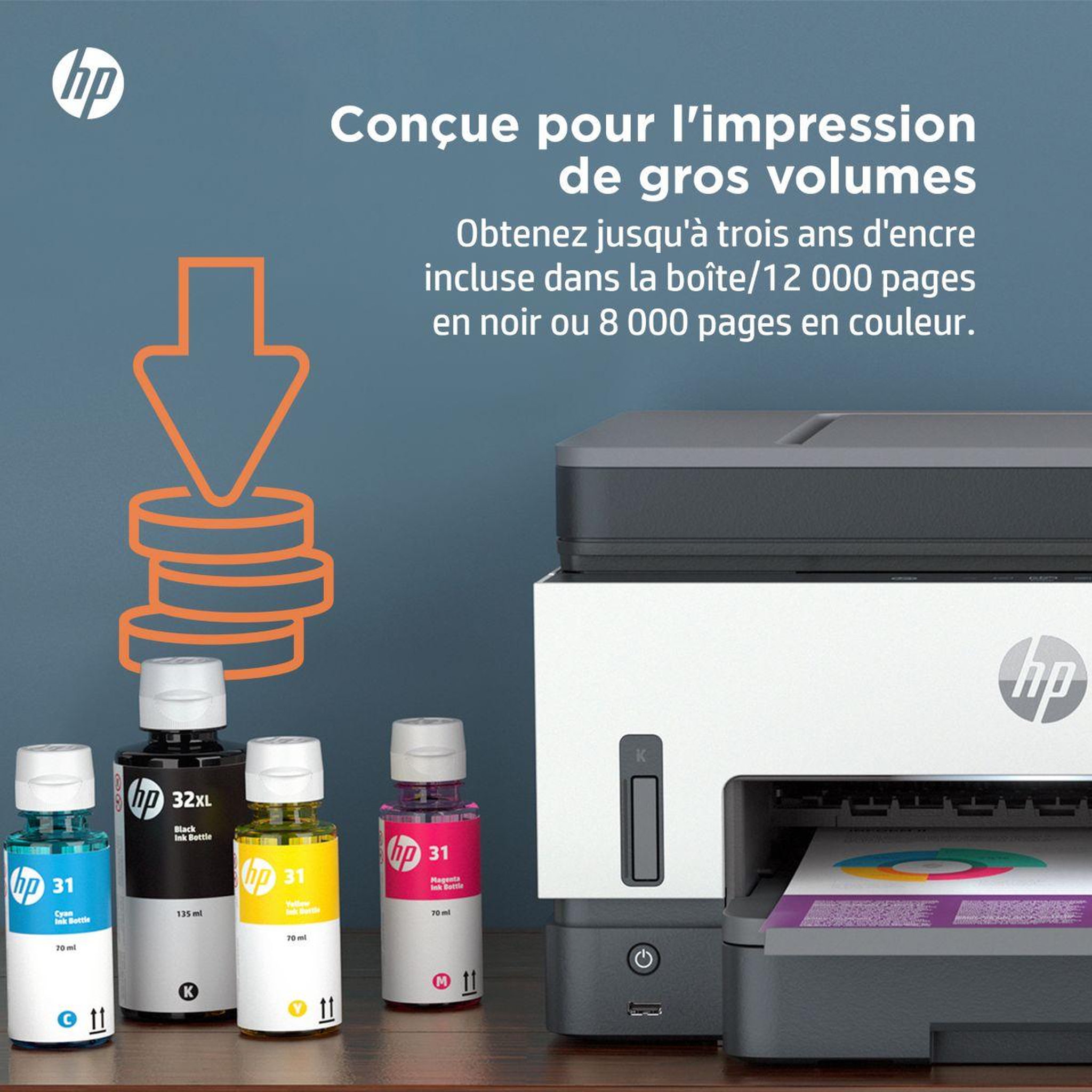 Voir la diapositive 5 : HP Imprimante jet d'encre smart tank plus 7605/7606