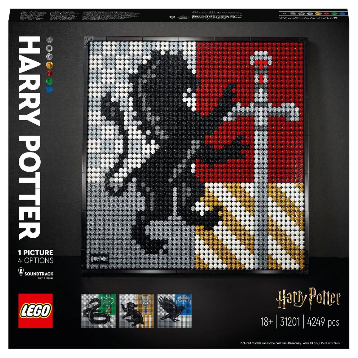 LEGO ART 31201 Harry Potter Les blasons de Poudlard, tableau de décoration mural
