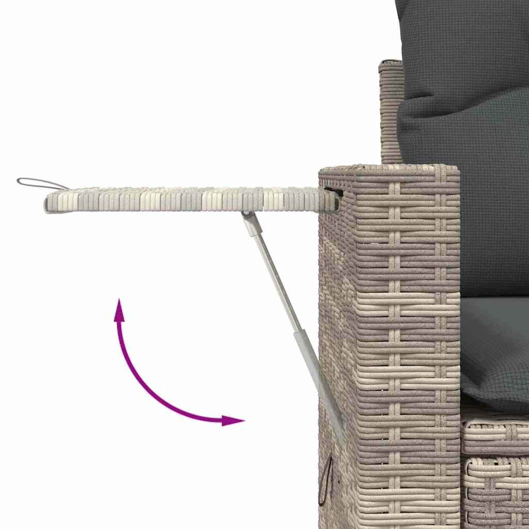 Voir la diapositive 4 : VIDAXL Salon de jardin 5 pcs avec coussins gris clair resine tressee