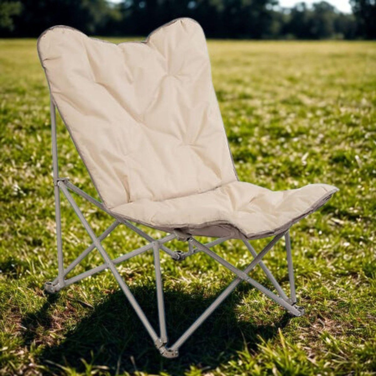 TOILINUX Lot de 2 fauteuils de camping pliants matelassés