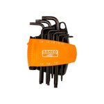 Bahco Jeu de 8 clés mâle torx longue, 9-10-15-20-25-27-30-40 mm
