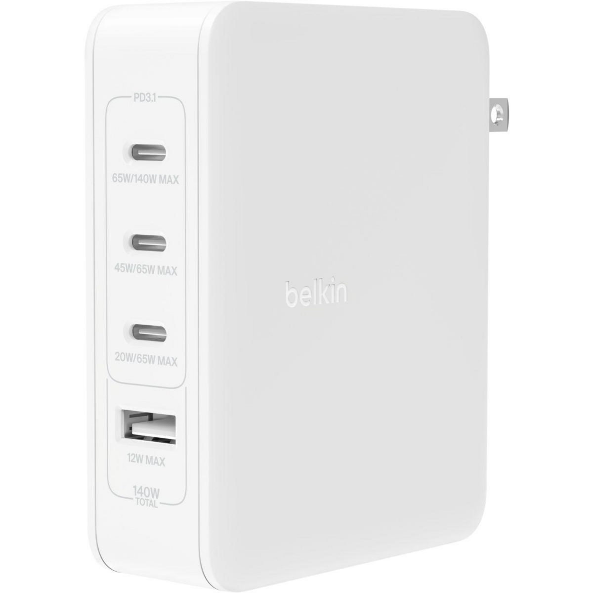 Belkin Chargeur secteur 4 ports 140W UK+EU+US plug