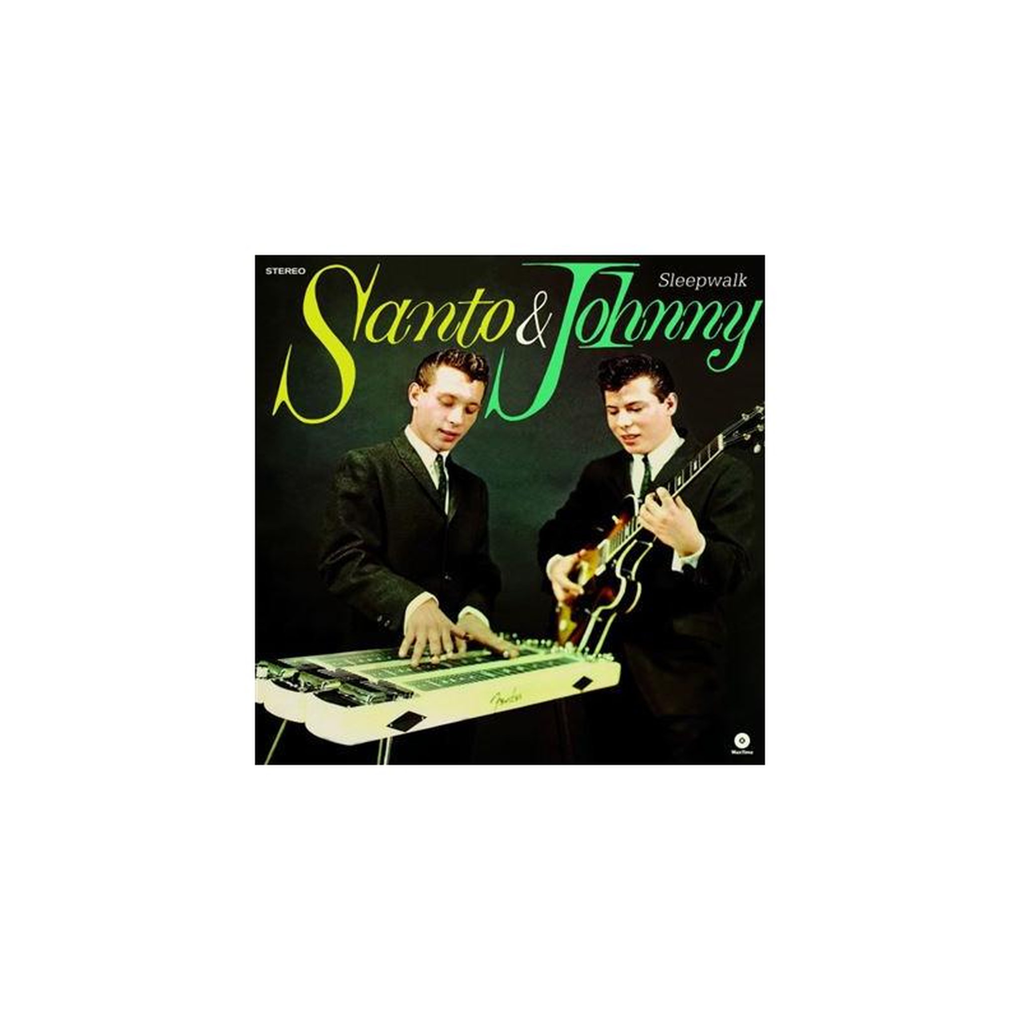 Album vinyle 12  stéréo 180 g 1 lp santa & johnny sleepwalk bonus tracks edition, pochette vert/noir