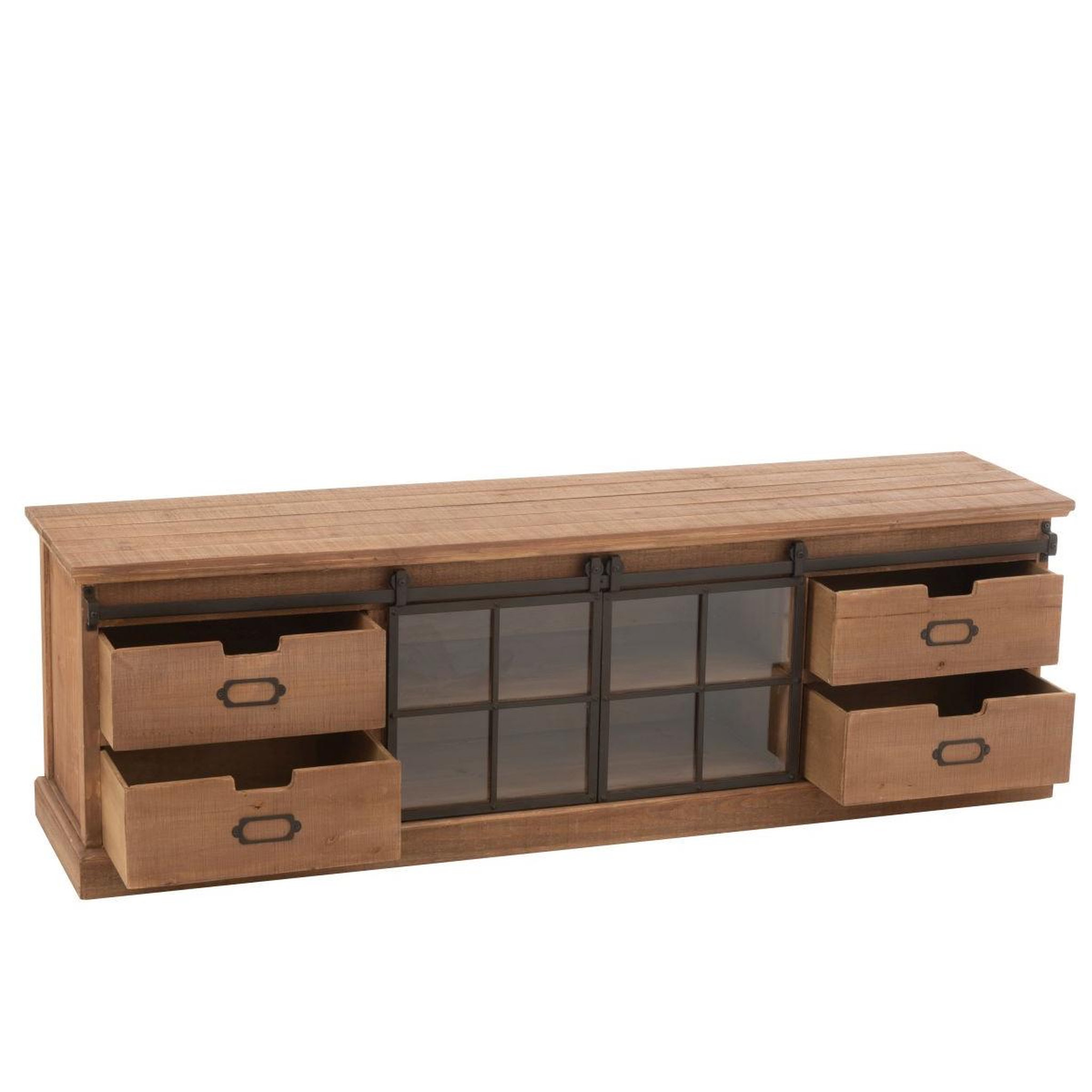 Voir la diapositive 6 : J-LINE Meuble tv en bois  sia  160cm naturel