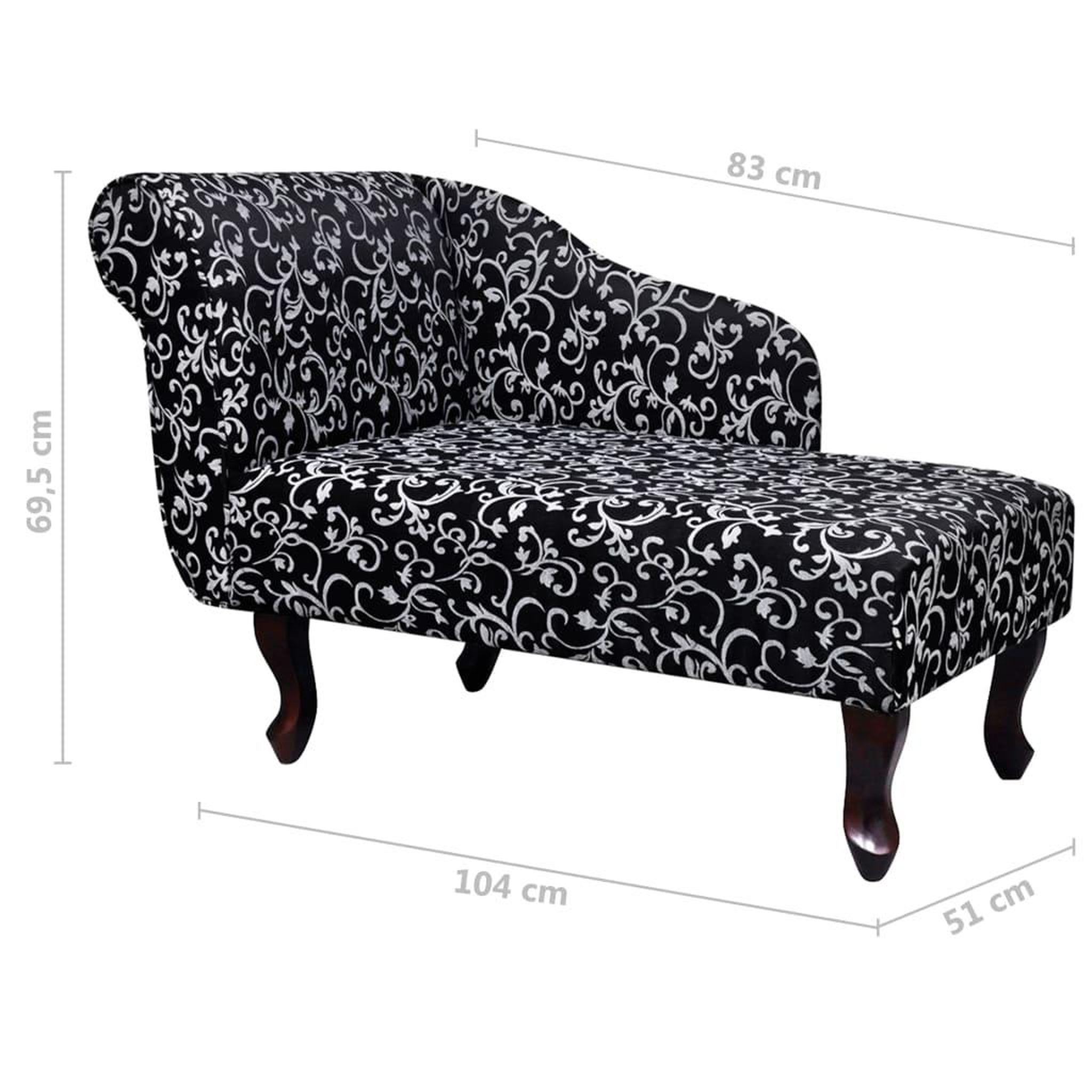 Voir la diapositive 6 : VIDAXL Chaise longue Noir et blanc Tissu