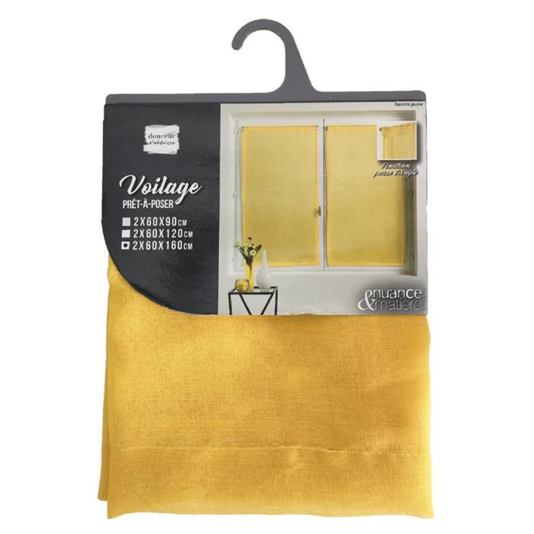 Voir la diapositive 4 : Paris Prix Paire de Voilages  Sandra  60x160cm Jaune