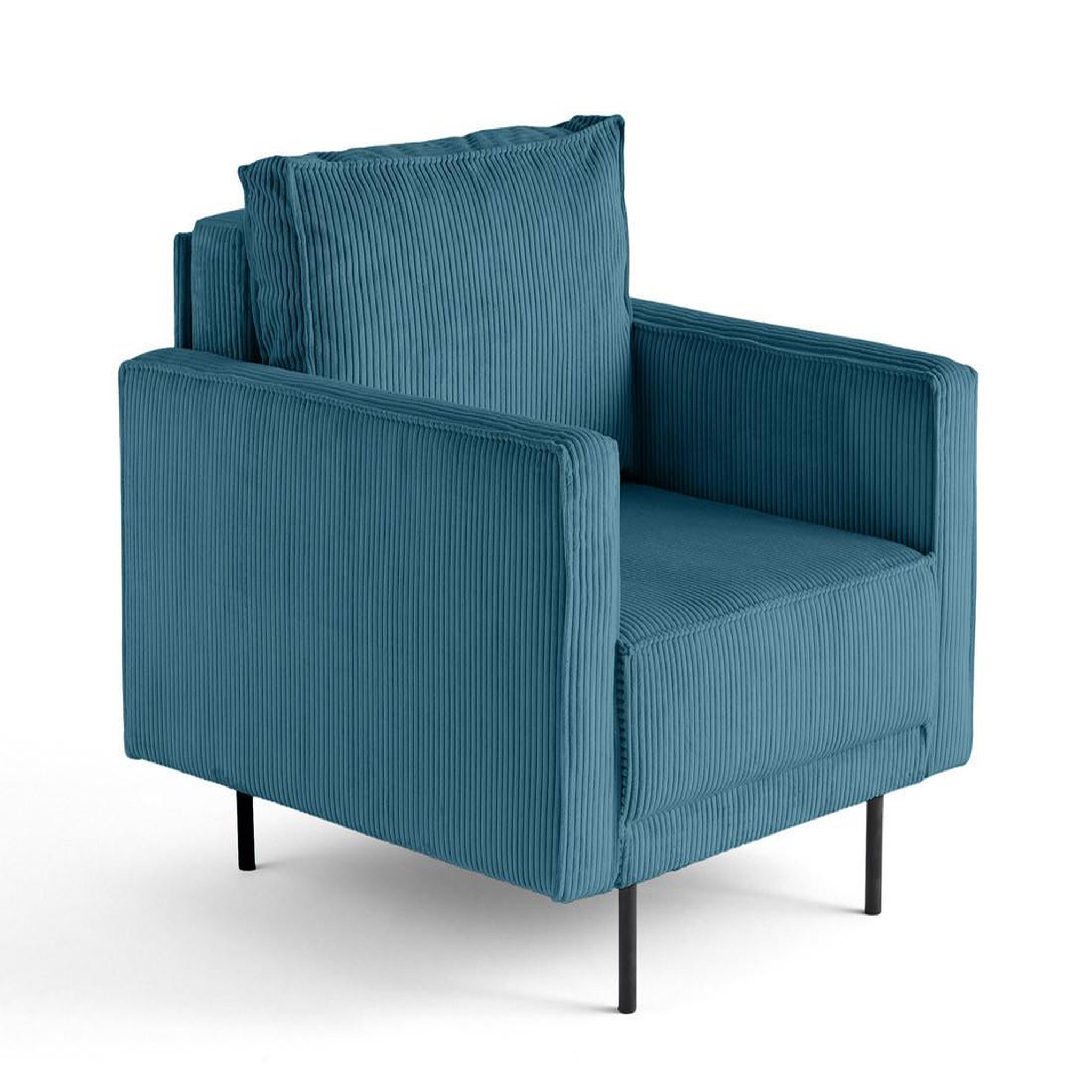 Voir la diapositive 2 : LISA DESIGN Charlie - fauteuil - pieds hauts - en velours côtelé