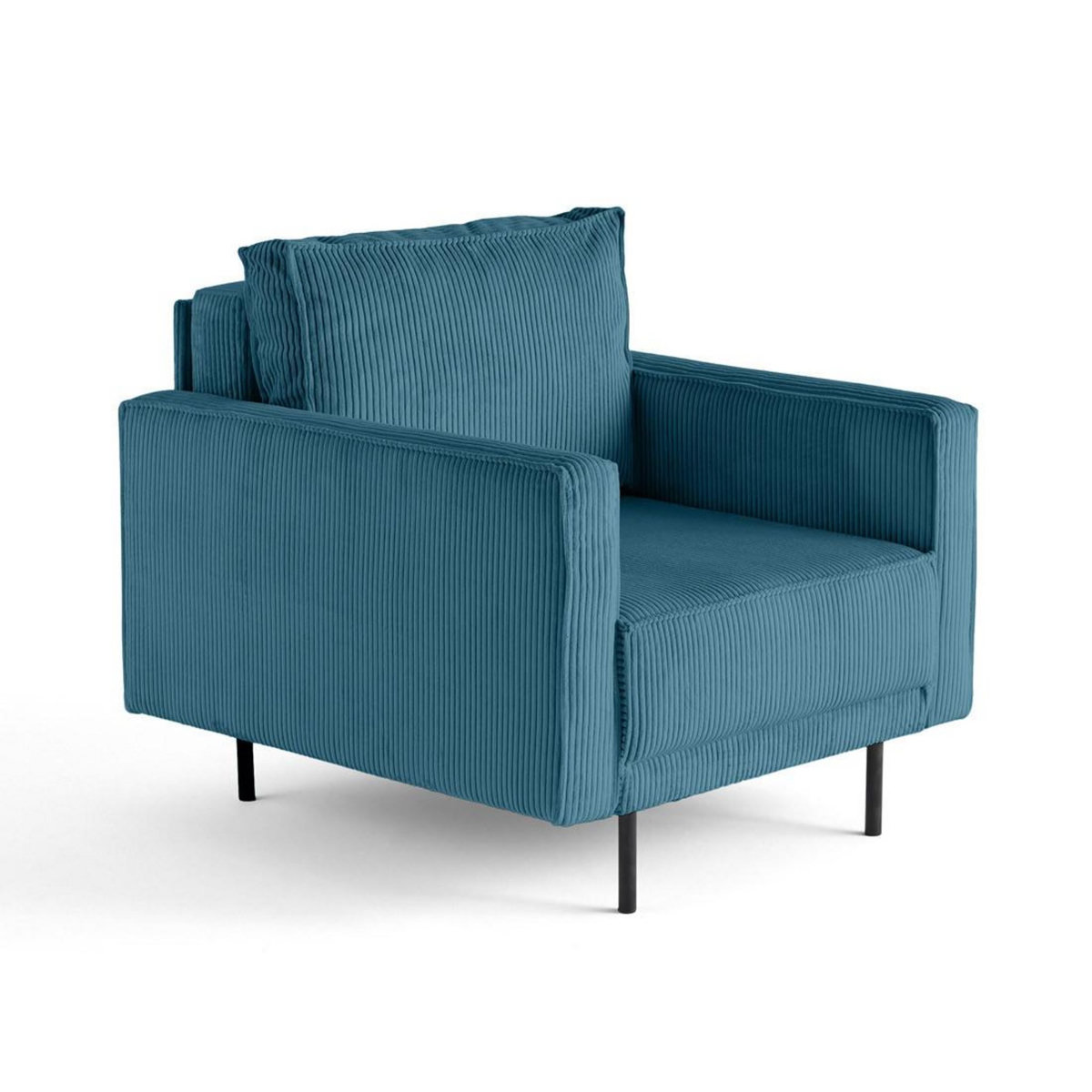 LISA DESIGN Charlie - fauteuil - pieds hauts - en velours côtelé