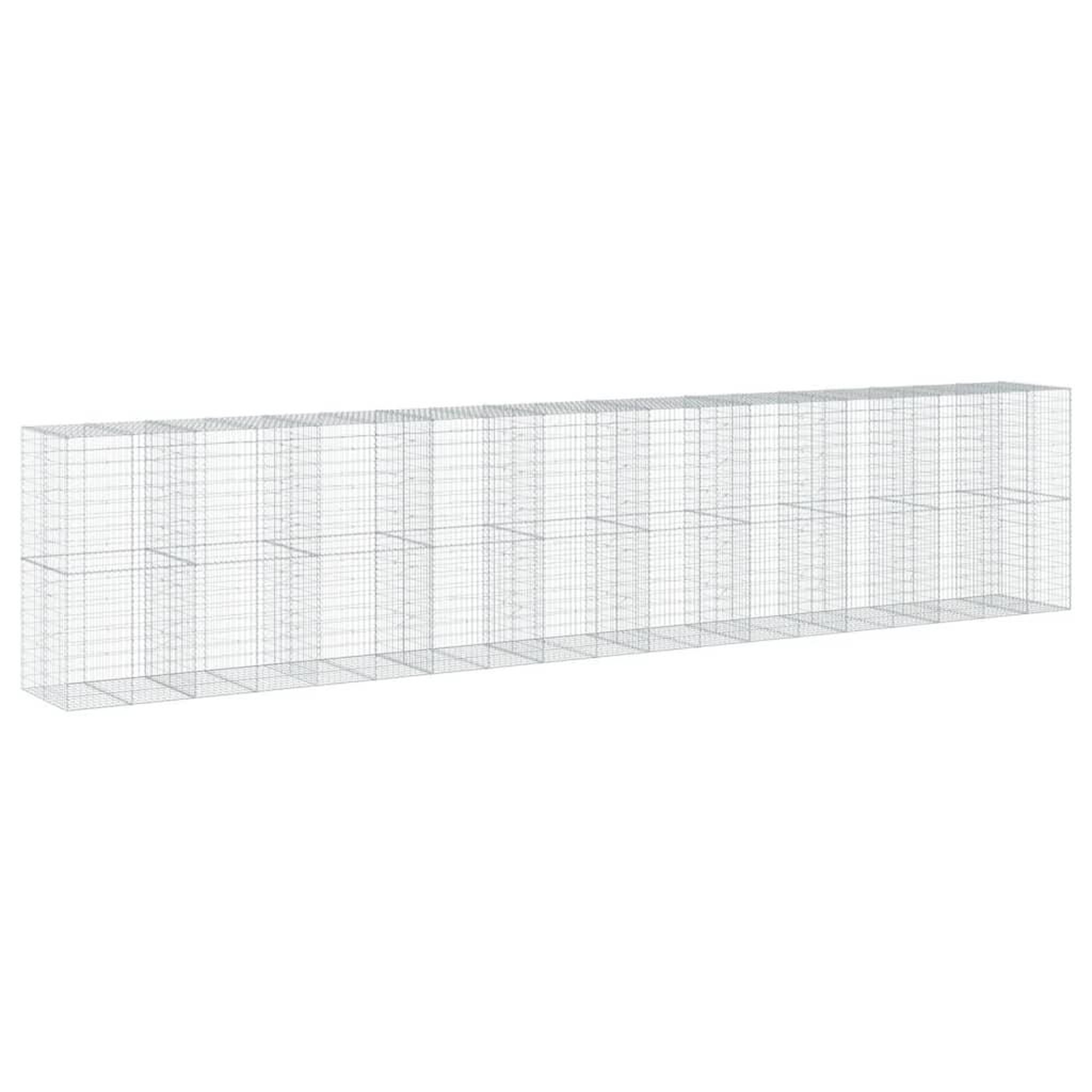 Voir la diapositive 2 : VIDAXL Panier gabion avec couvercle 950x100x200 cm fer galvanise