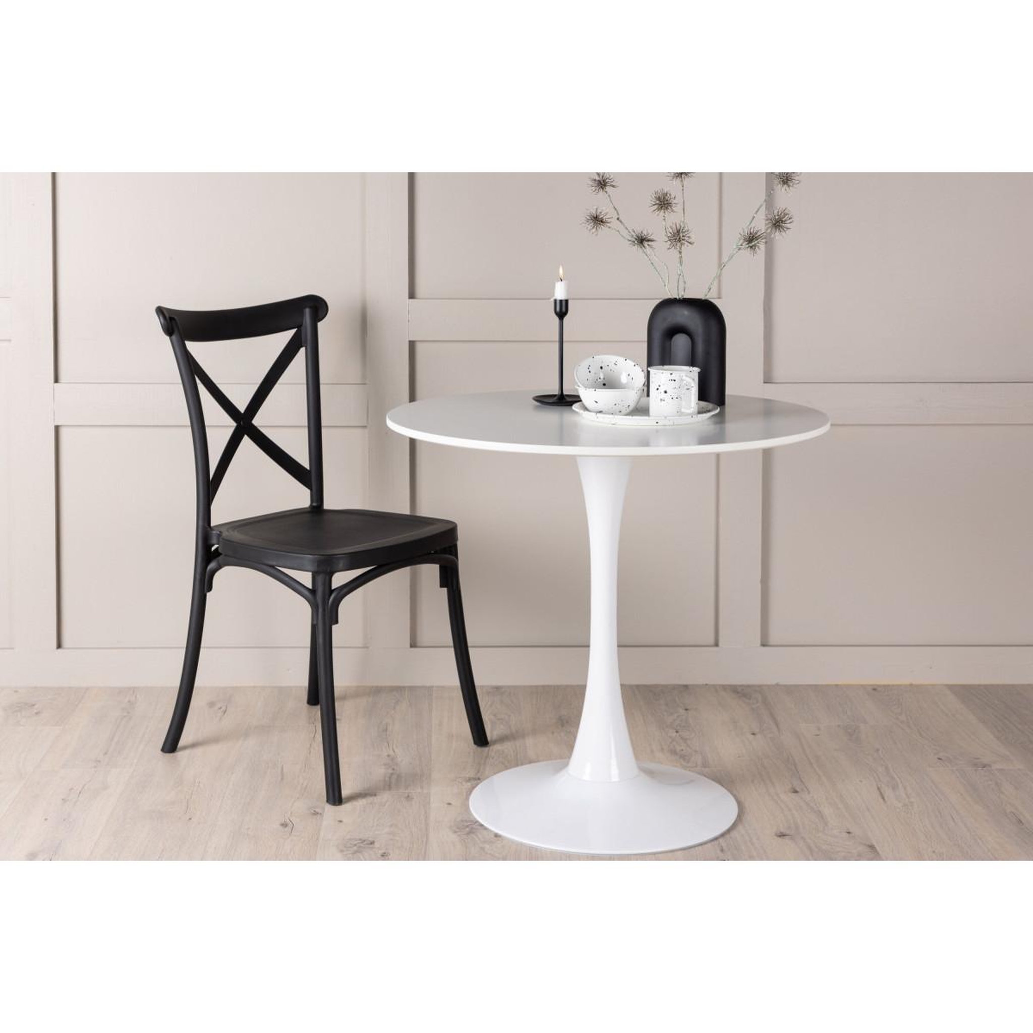 Voir la diapositive 5 : Paris Prix Table à manger ronde  hamden  80cm blanc