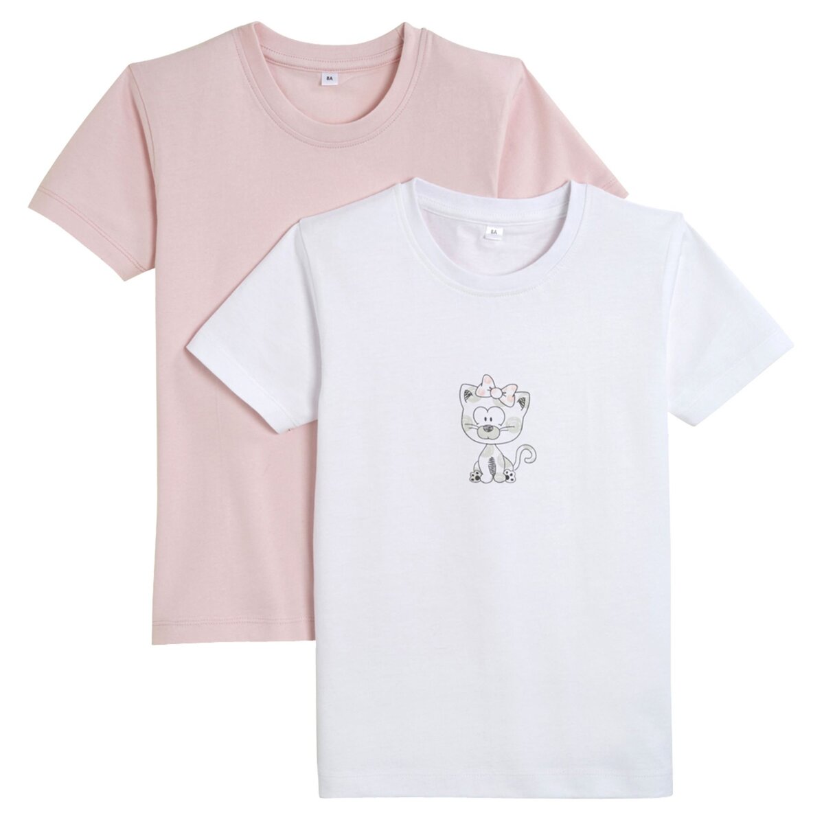 IN EXTENSO Lot de 2 tee-shirt Manches courtes "Chat" Fille