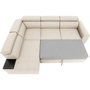Voir la diapositive 5 : MARKET24 Canapé d'angle convertible réversible 4-5 places KELIO - Tissu Beige - L 245 x P 184 x H 77 cm