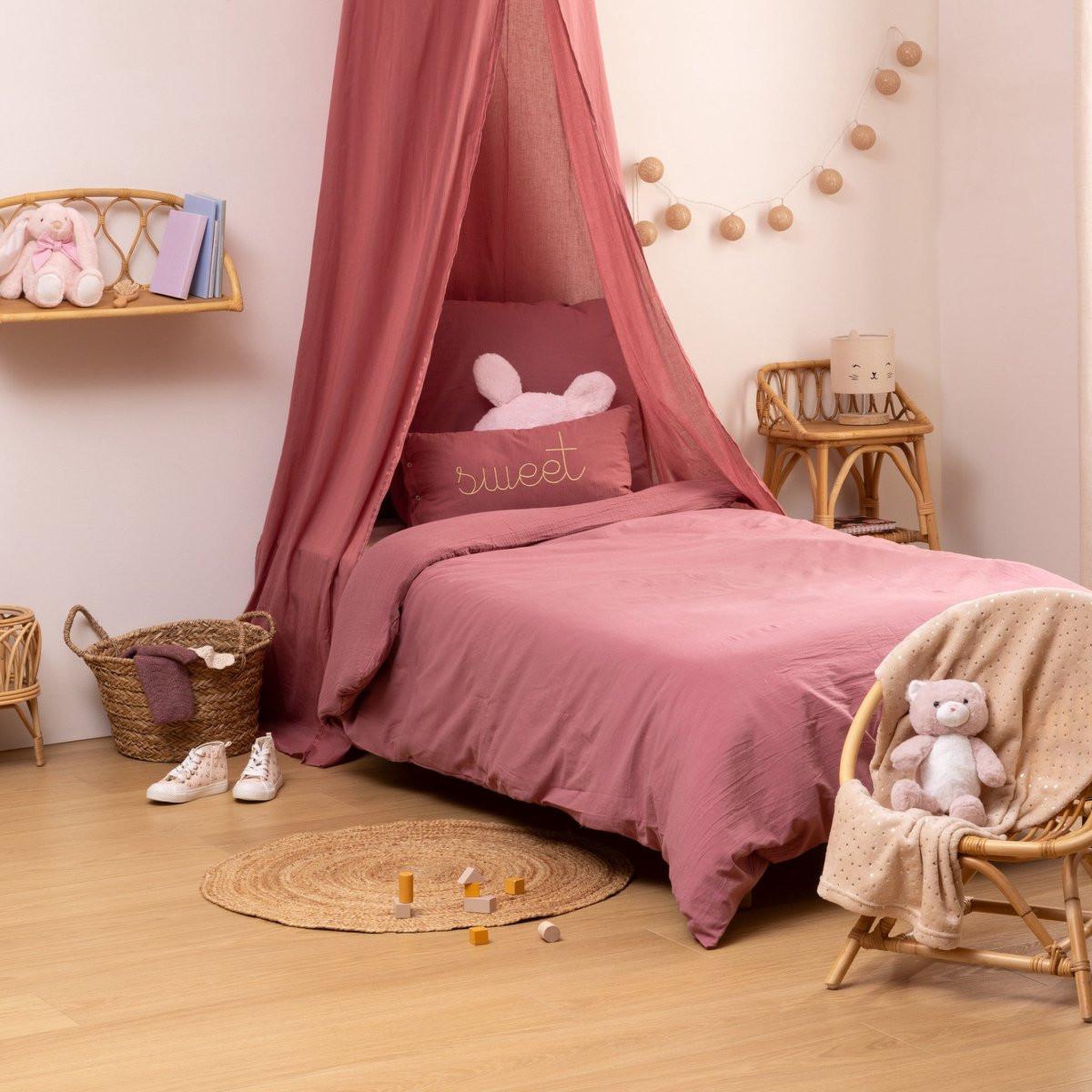 Atmosphera Kids Parure de lit 2 pièces  lili  140x200cm rose antique