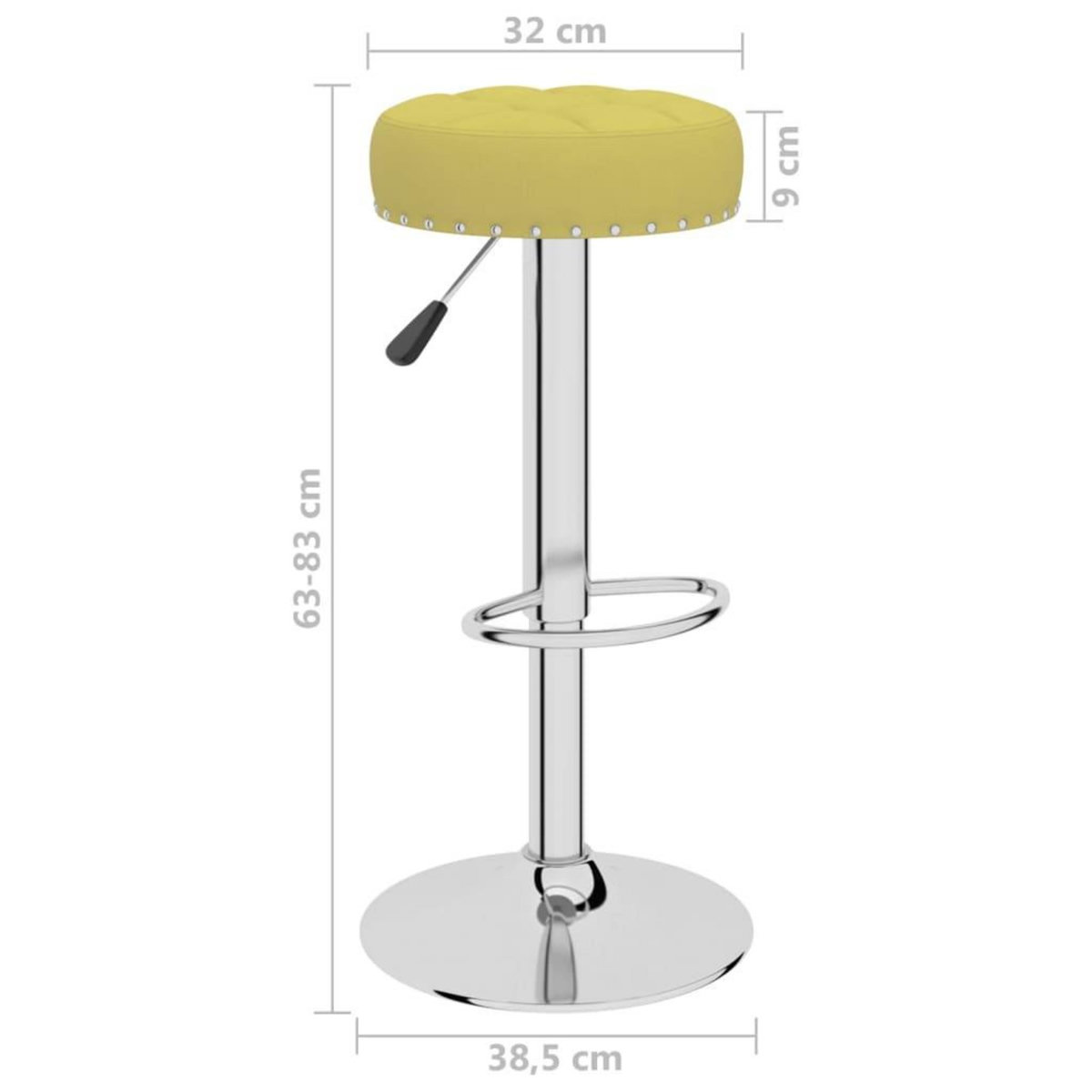 VIDAXL Tabourets de bar lot de 2 vert tissu