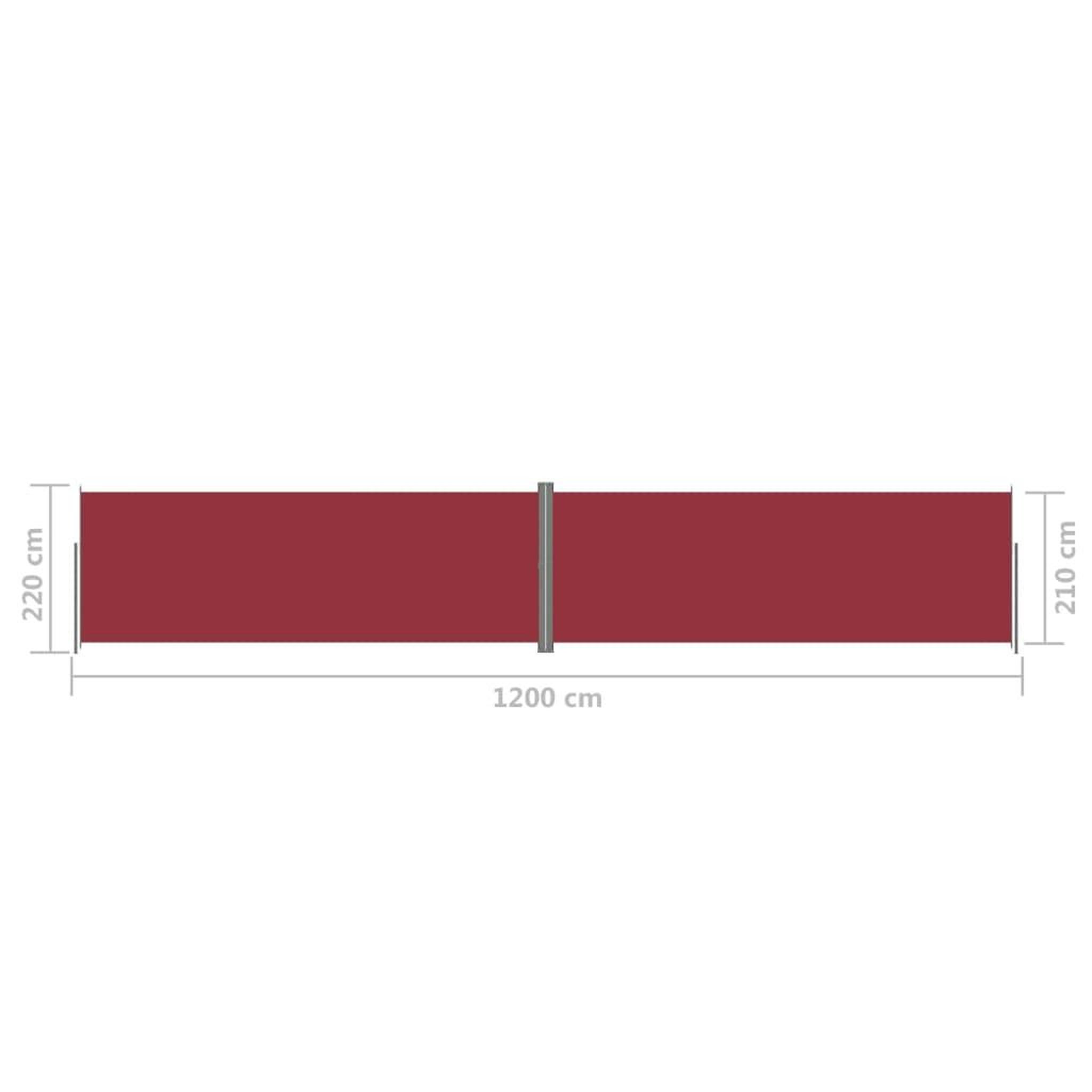 Voir la diapositive 6 : VIDAXL Auvent lateral retractable Rouge 220x1200 cm