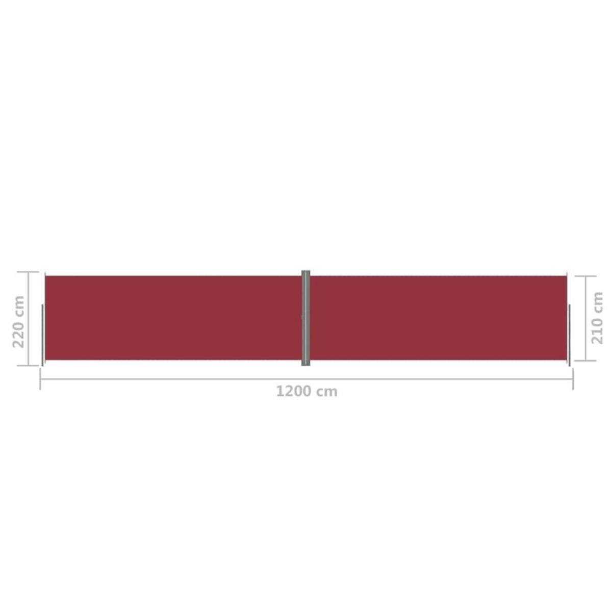 VIDAXL Auvent lateral retractable Rouge 220x1200 cm