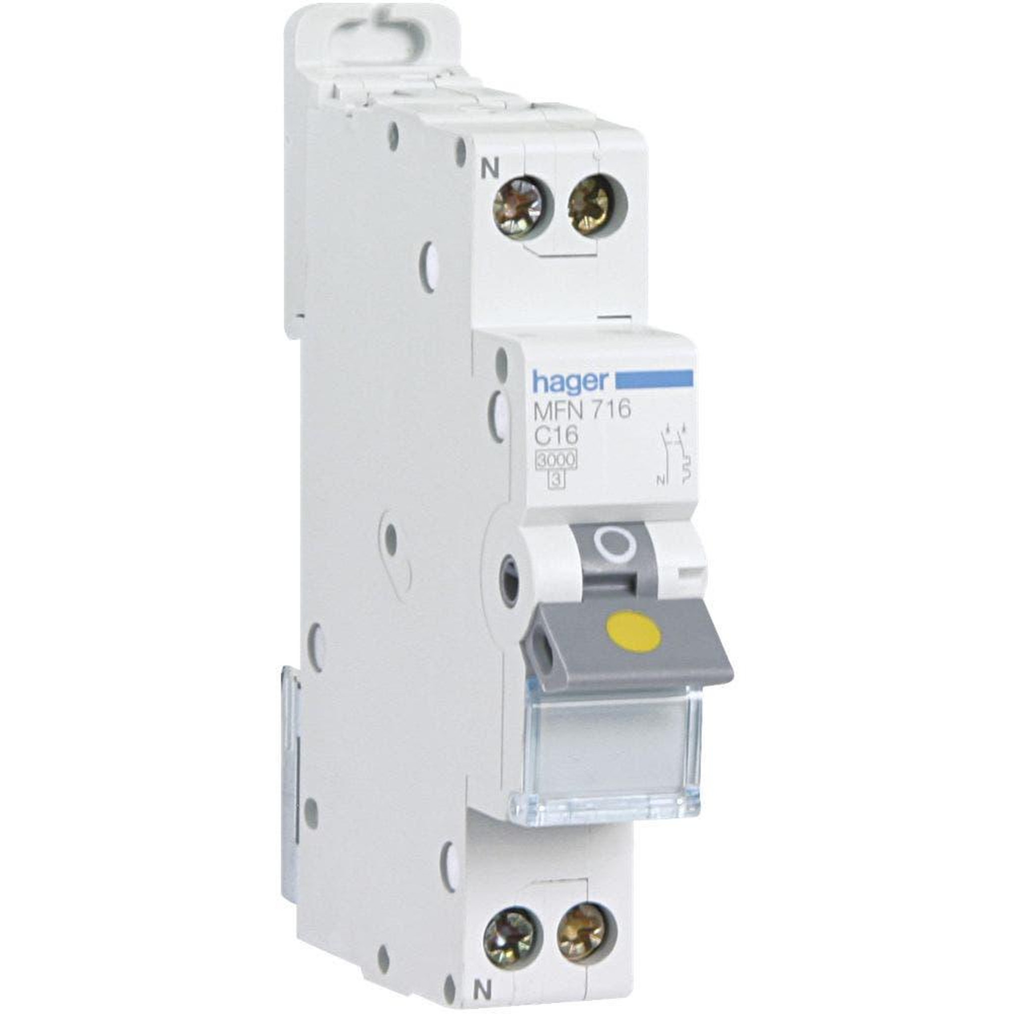 HAGER Disjoncteur 25a 1p+n 3ka courbe c connexion à vis 1 module
