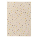 SWEEEK Tapis enfant à pois. crème. bleu. jaune et violet. poils ras