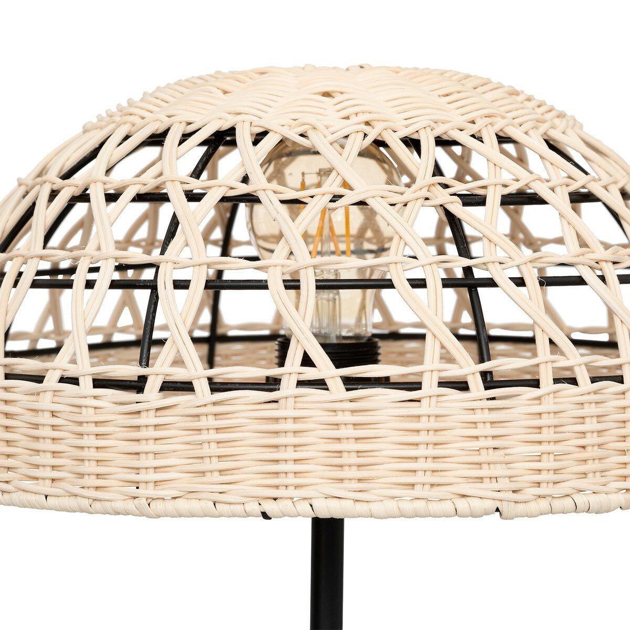 Voir la diapositive 2 : ATMOSPHERA Lampe à poser en rotin  rory  41cm beige