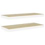 Voir la diapositive 2 : VIDAXL Etageres flottantes 2 pcs chene et blanc 80x23,5x3,8 cm MDF