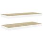 Voir la diapositive 2 : VIDAXL Etageres flottantes 2 pcs chene et blanc 80x23,5x3,8 cm MDF