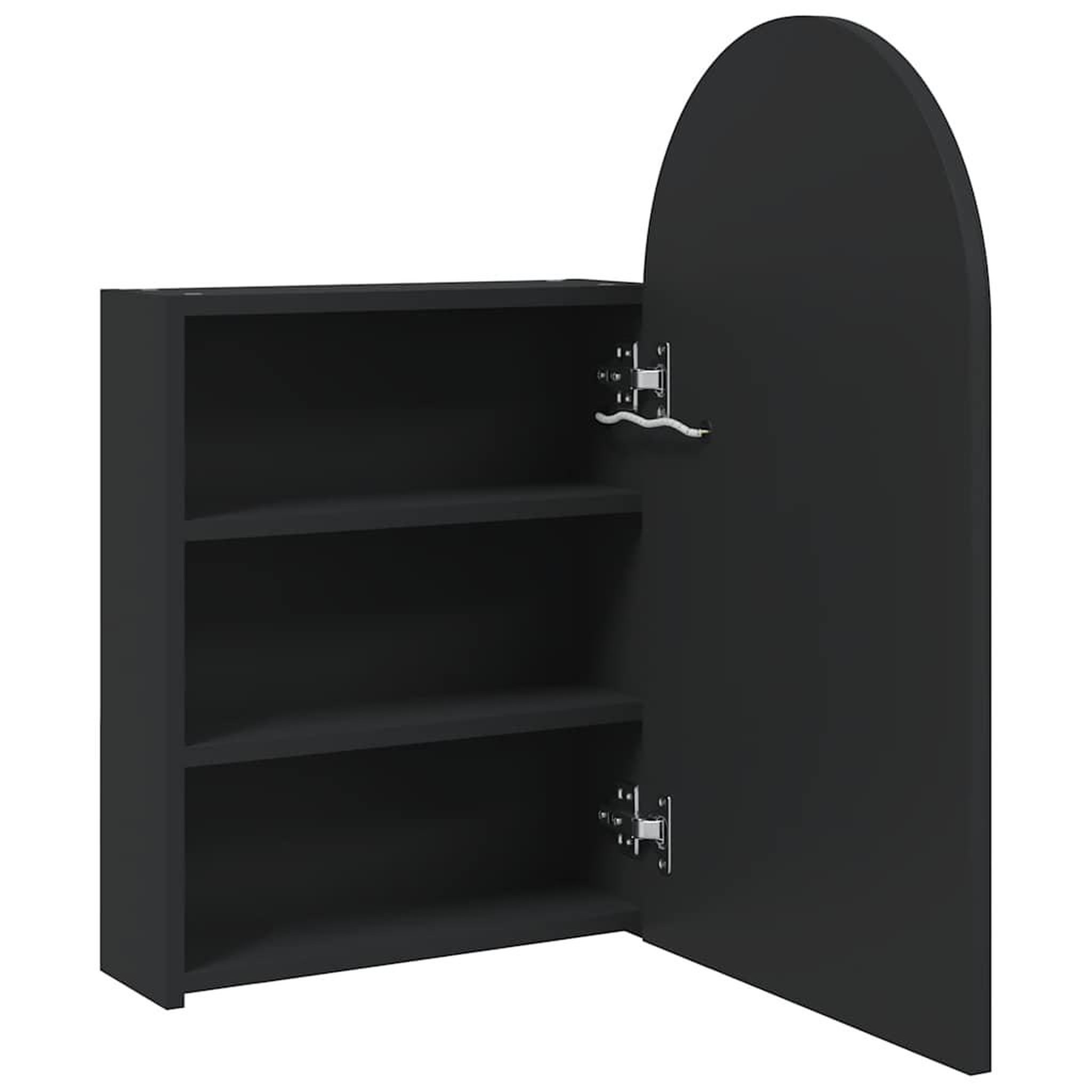 Voir la diapositive 5 : VIDAXL Armoire de bain a miroir avec LED arquee noir 42x13x70 cm