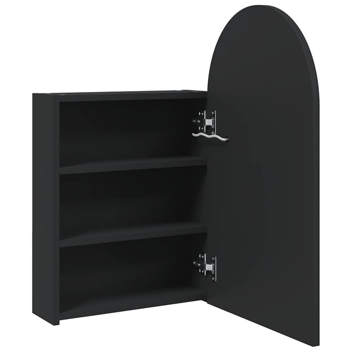 VIDAXL Armoire de bain a miroir avec LED arquee noir 42x13x70 cm